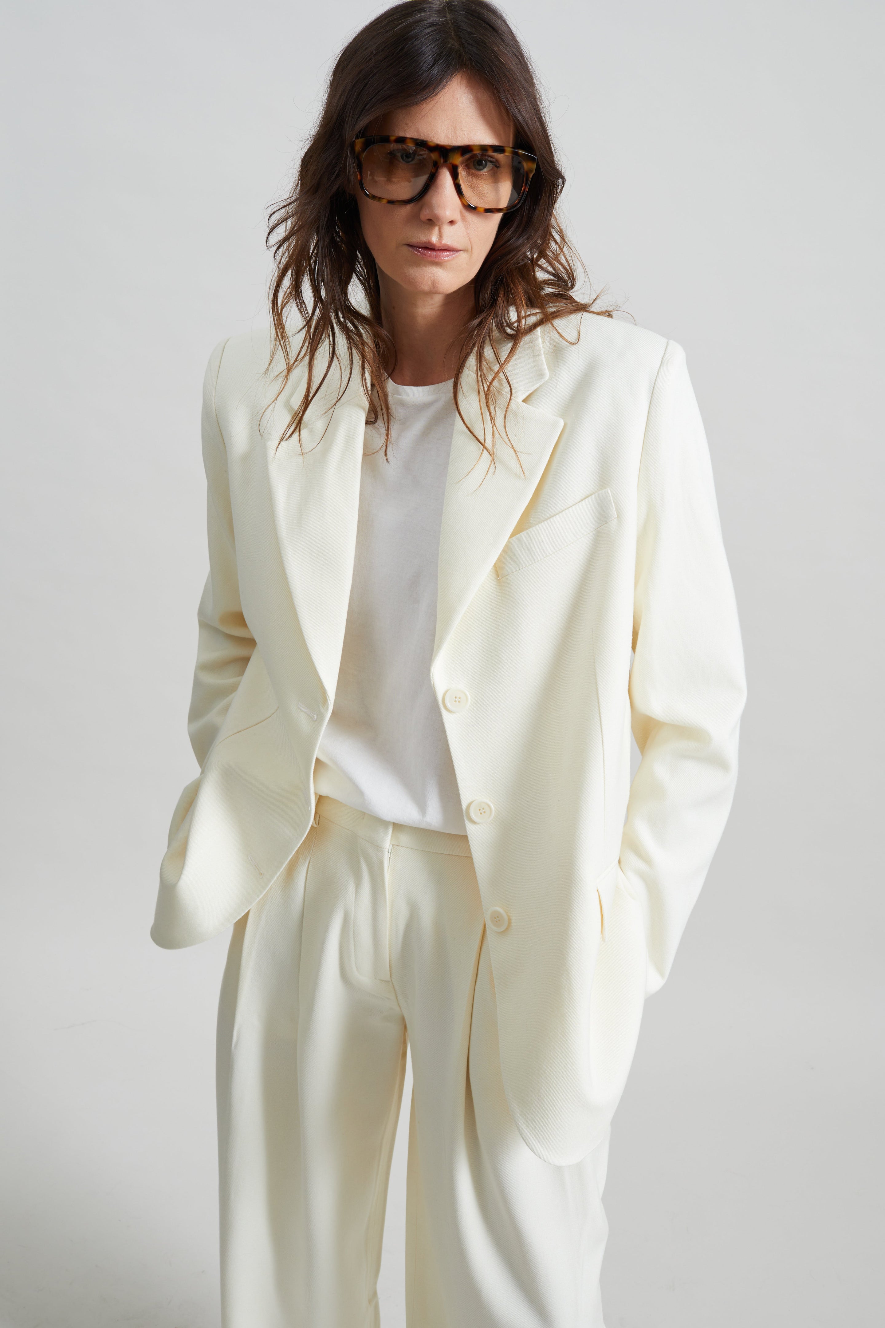 Halser Oversized Blazer - Ivory - 4