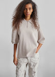 Nola Knit Polo Top - Slate Grey