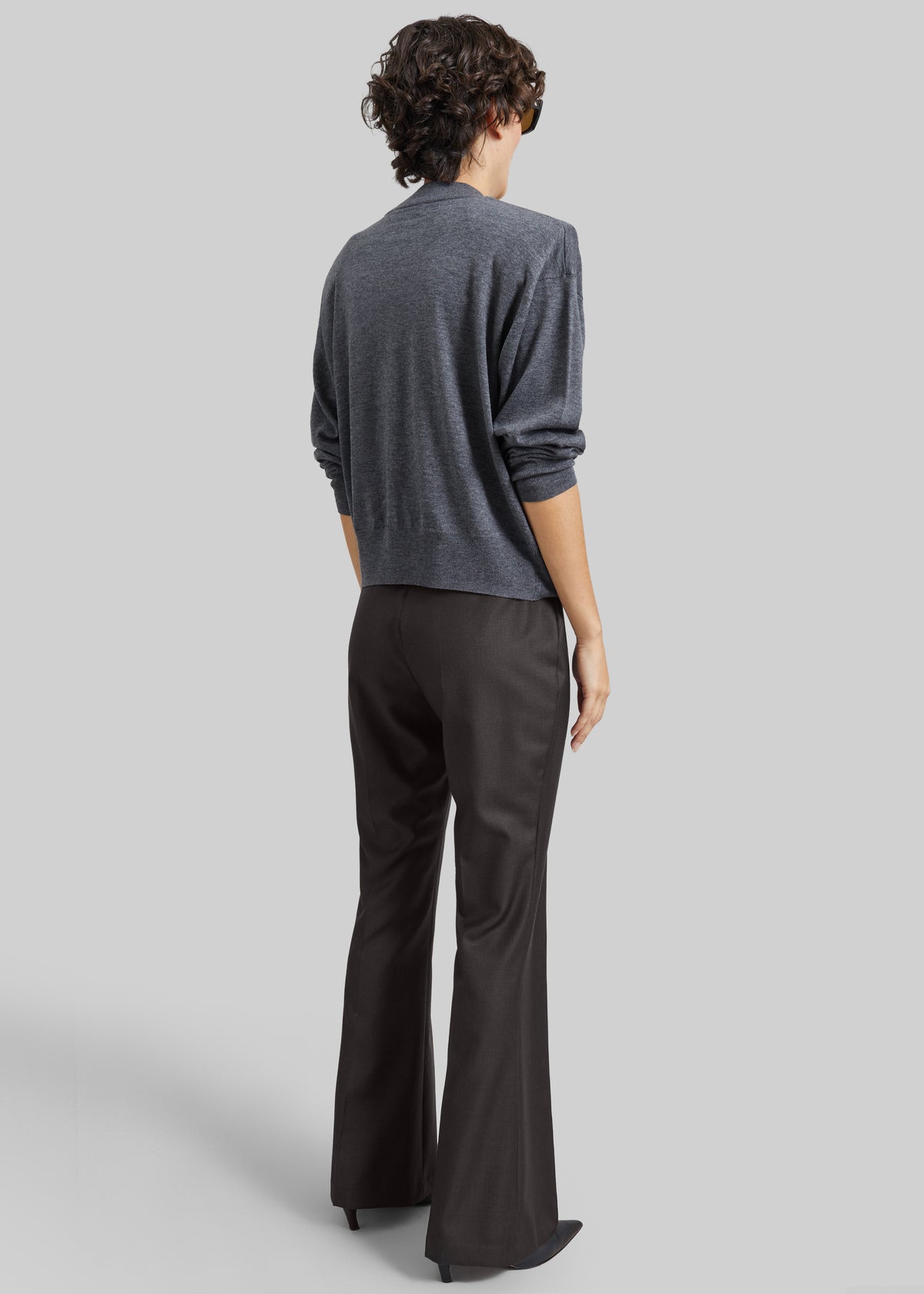 Rue Padded High Neck Sweater - Dark Grey