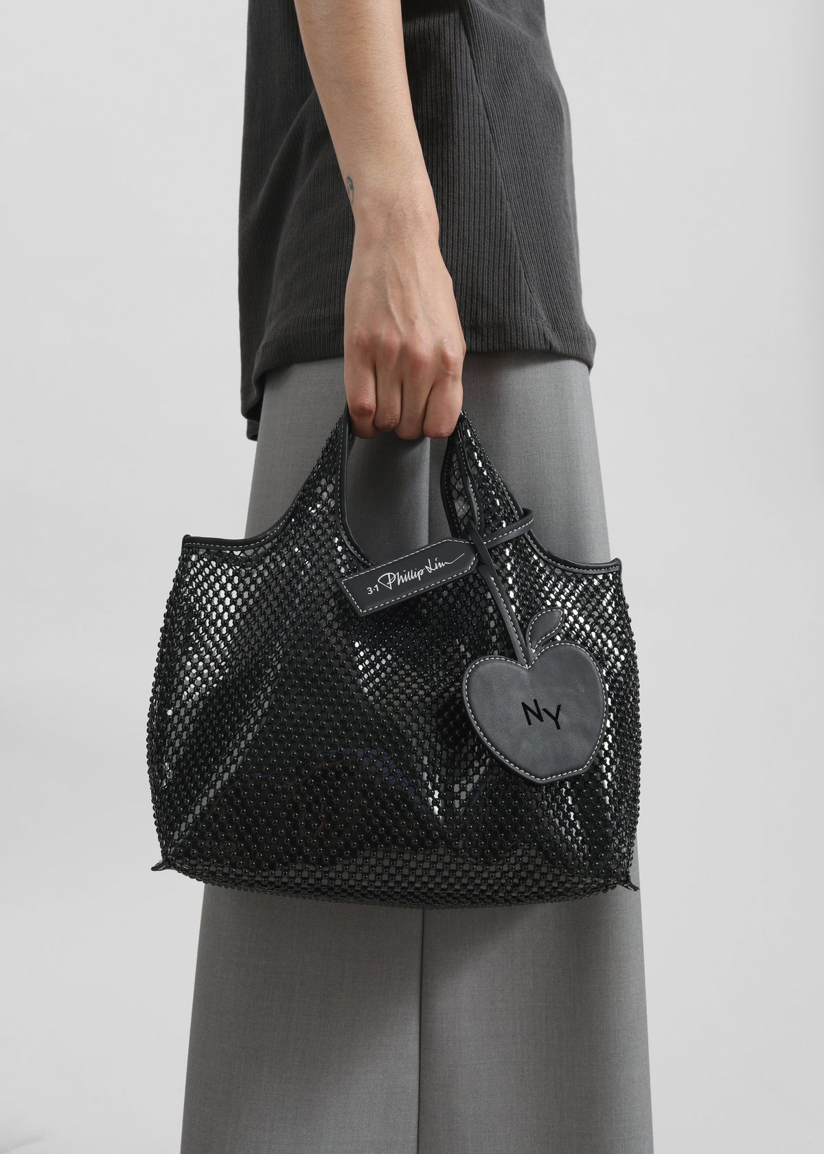 3.1 Phillip Lim Embellished Mesh Mini Market Tote - Black - 2