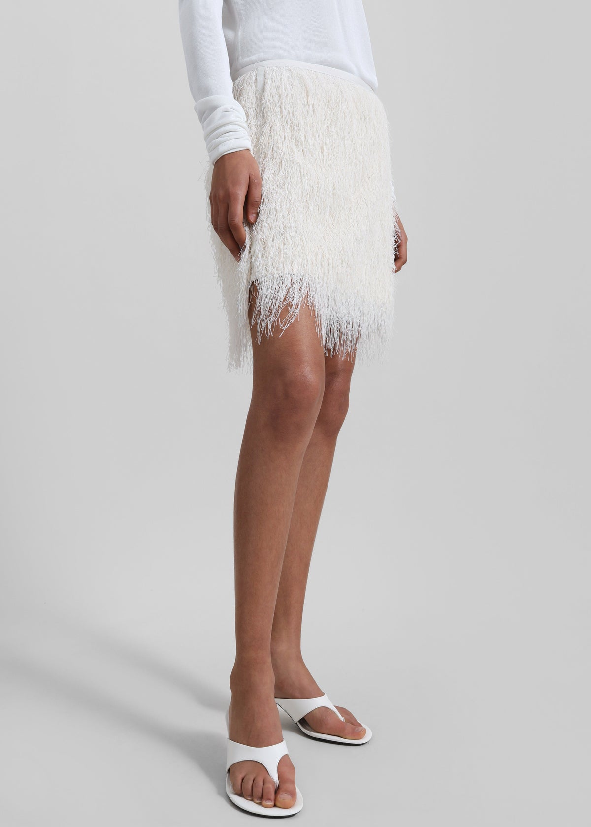 3.1 Phillip Lim Fringe Mini Slip Skirt - Ivory - 3
