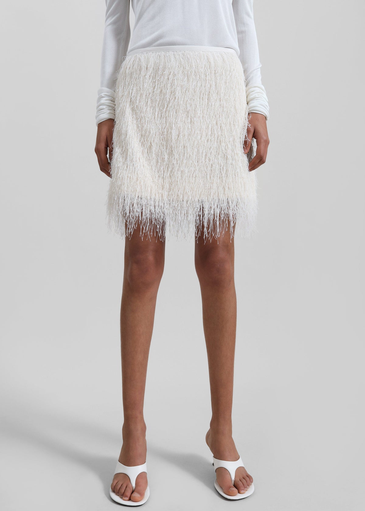 3.1 Phillip Lim Fringe Mini Slip Skirt - Ivory - 4