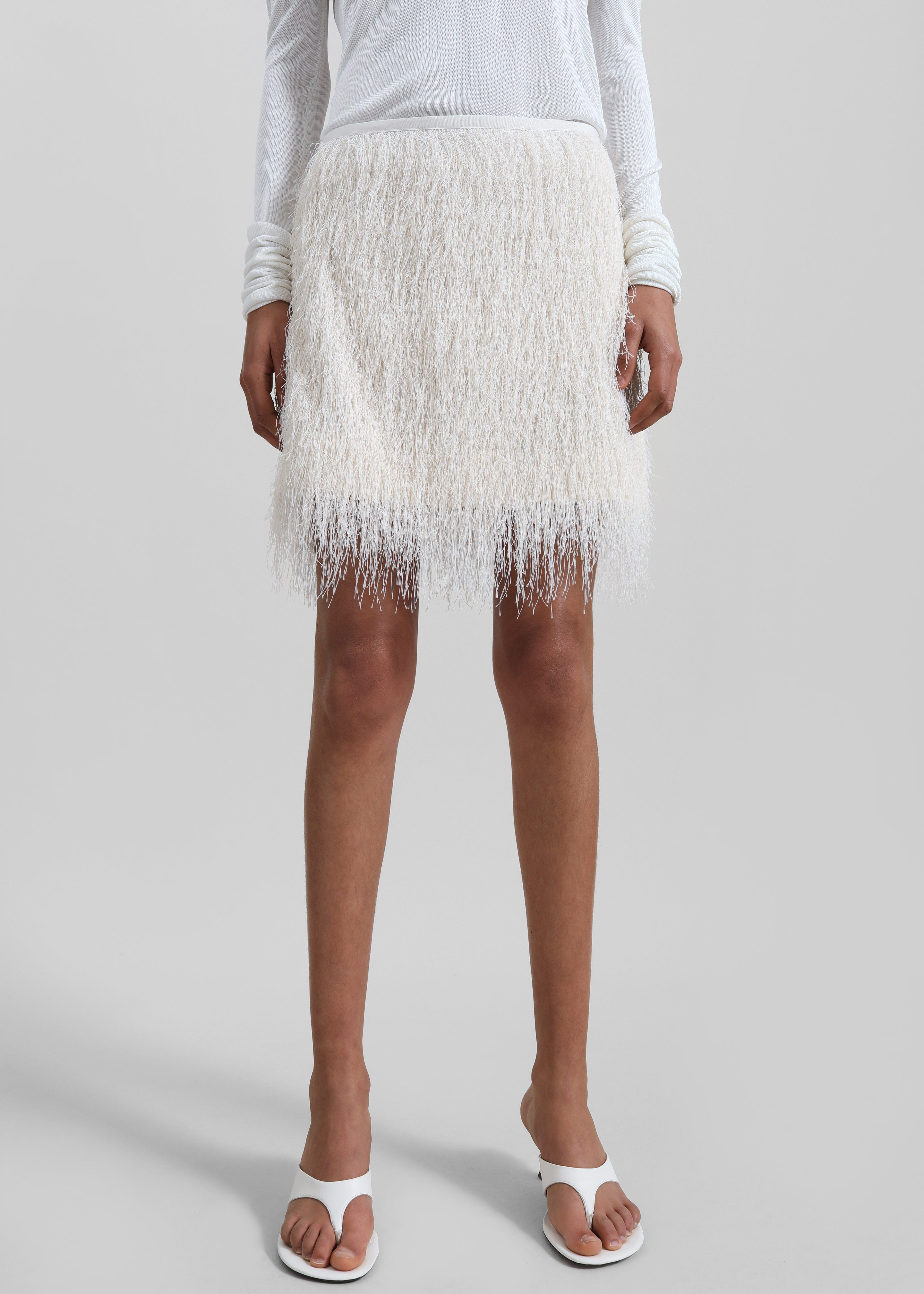 3.1 Phillip Lim Fringe Mini Slip Skirt - Ivory - 4