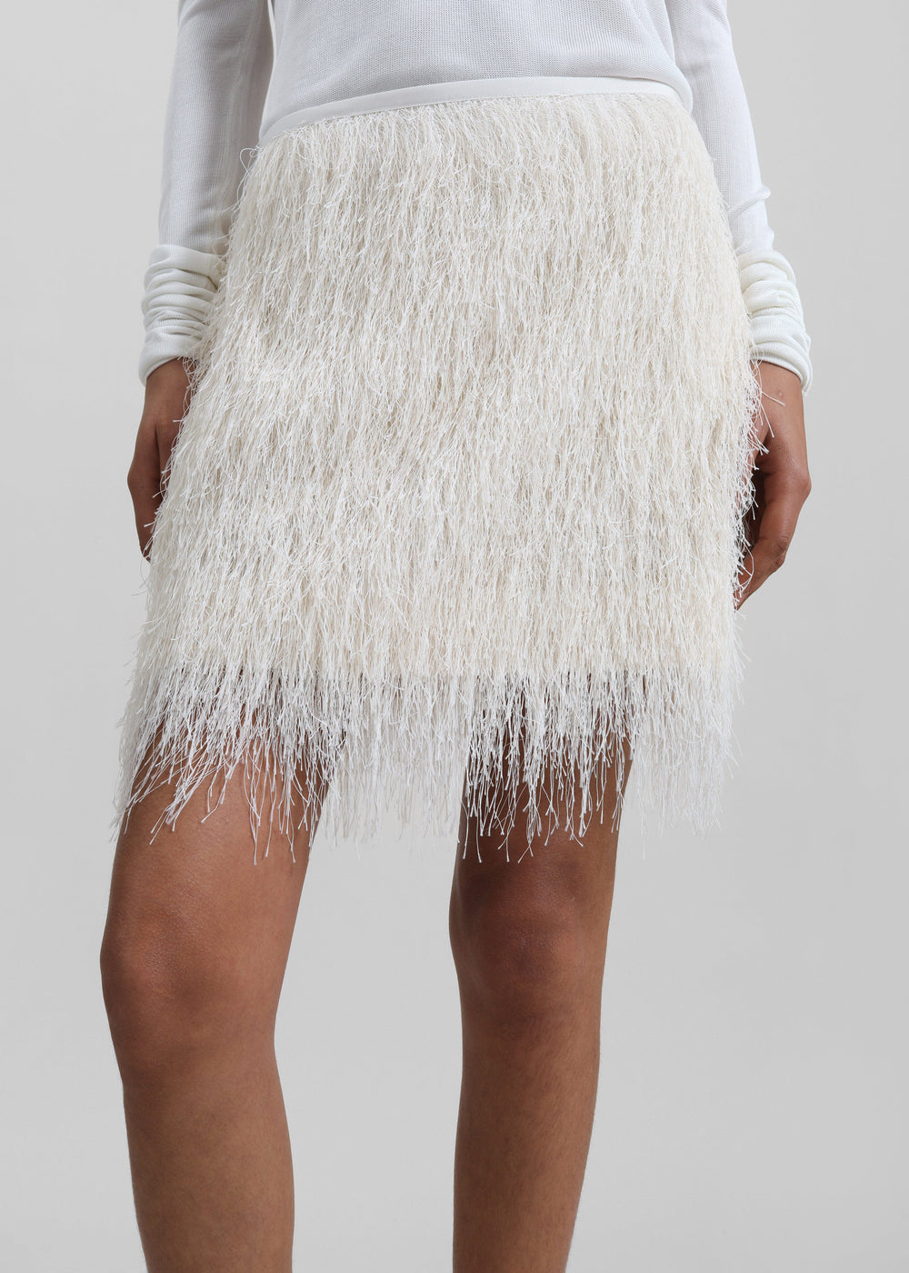 3.1 Phillip Lim Fringe Mini Slip Skirt - Ivory - 1