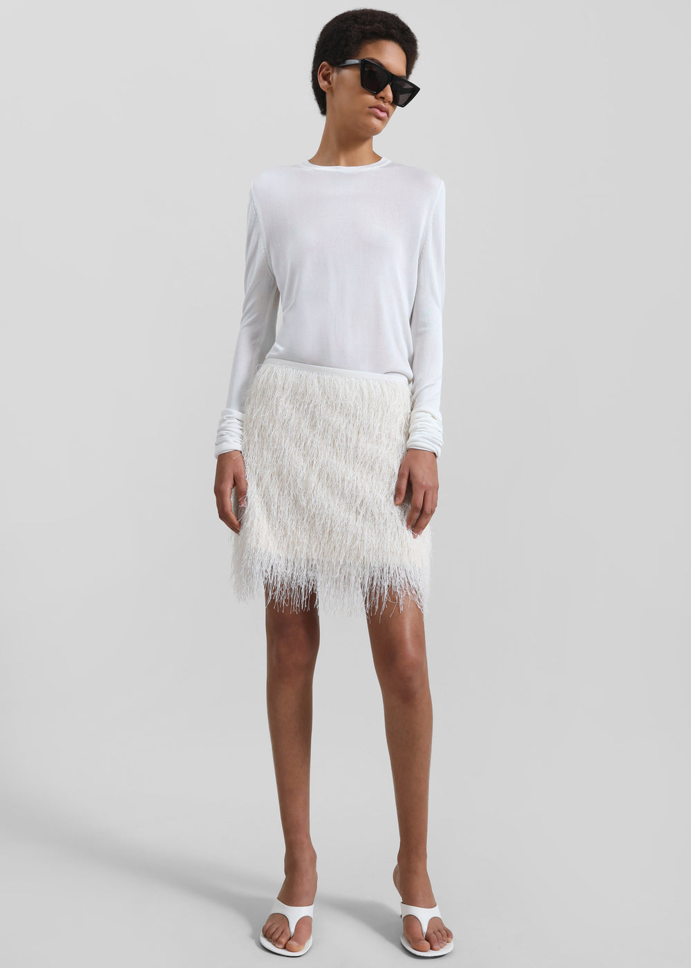 3.1 Phillip Lim Fringe Mini Slip Skirt - Ivory