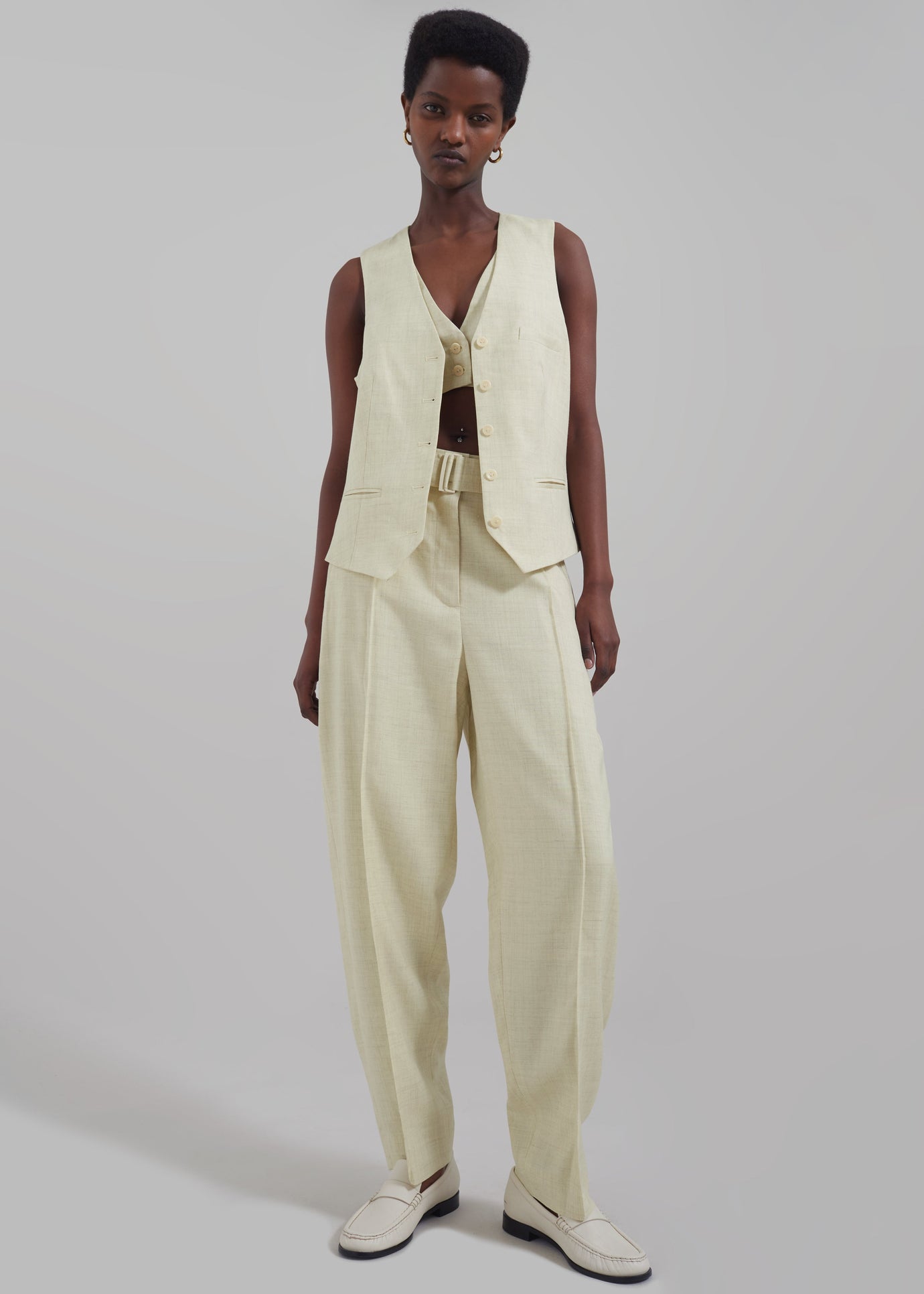 3.1 Phillip Lim Tailored Belted Tapered Trousers - Limoncello