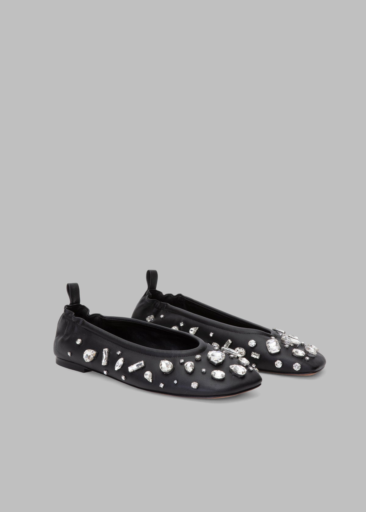 3.1 Phillip Lim ID Stretch Back Ballet Flat with Gem Embroidery - Black - 1