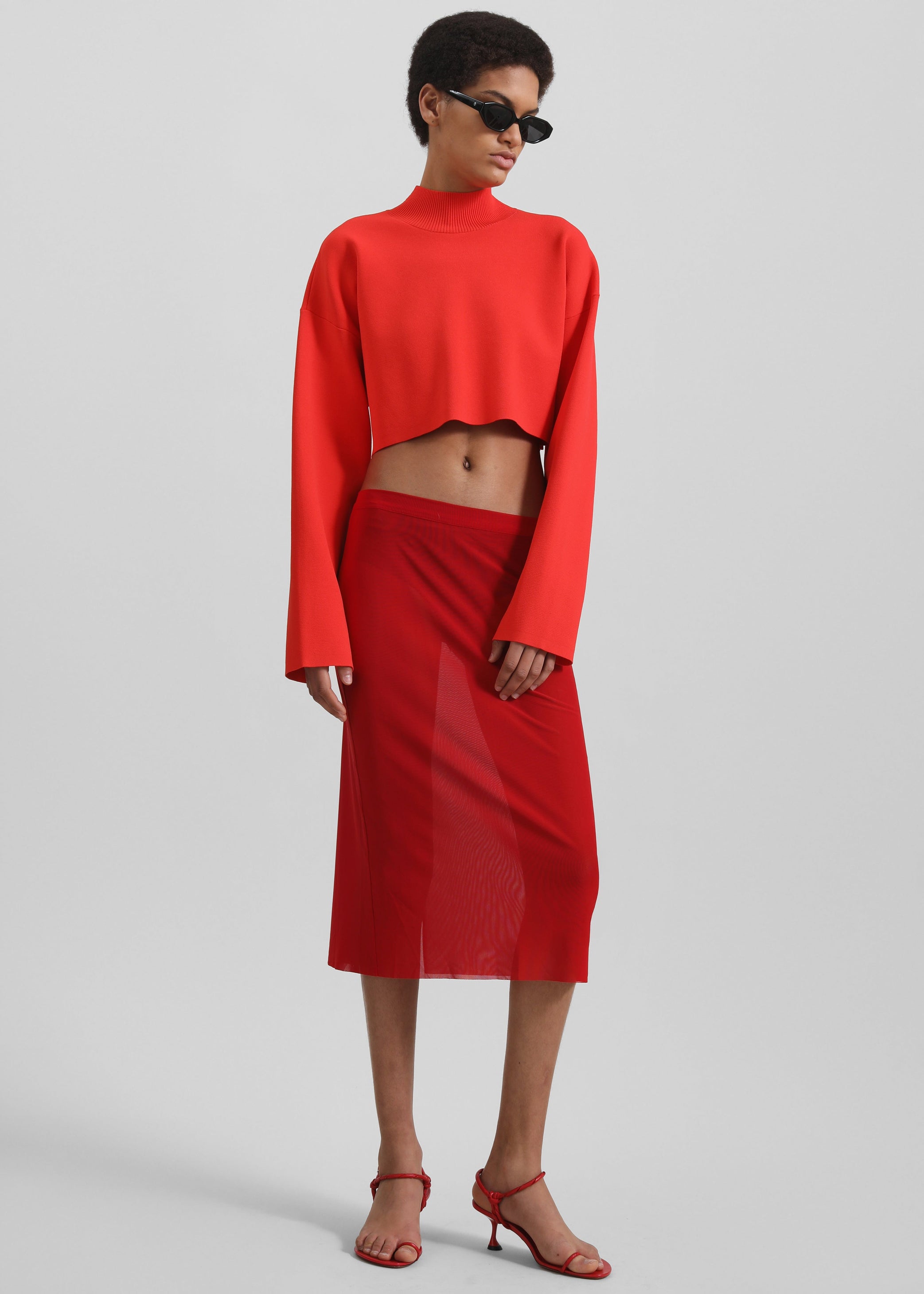 Shop the look image for 3.1 Phillip Lim Compact Rib Cropped Turtleneck - Poppy