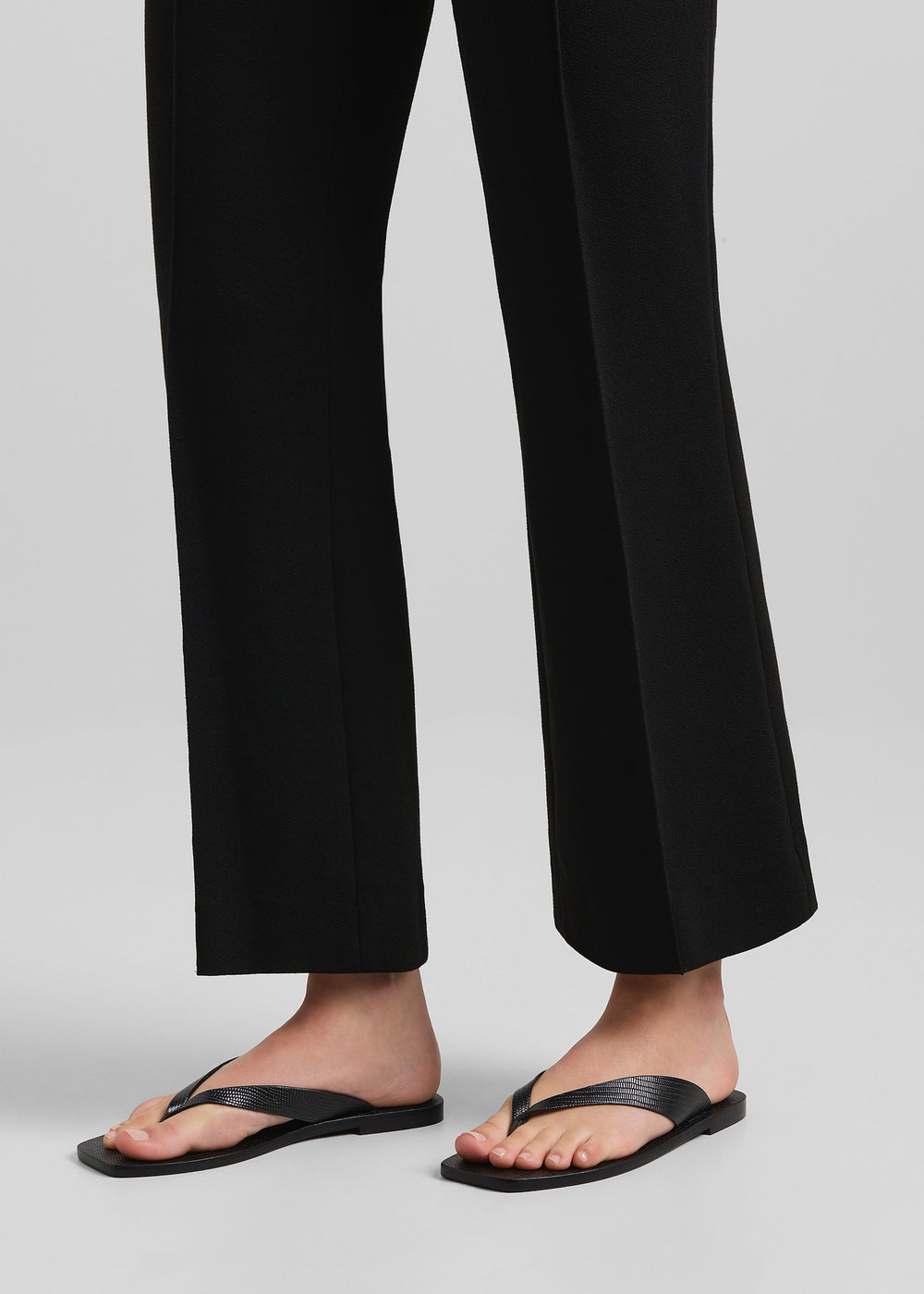 A.Emery The Kinto Sandals - Black Embossed Lizard - 1