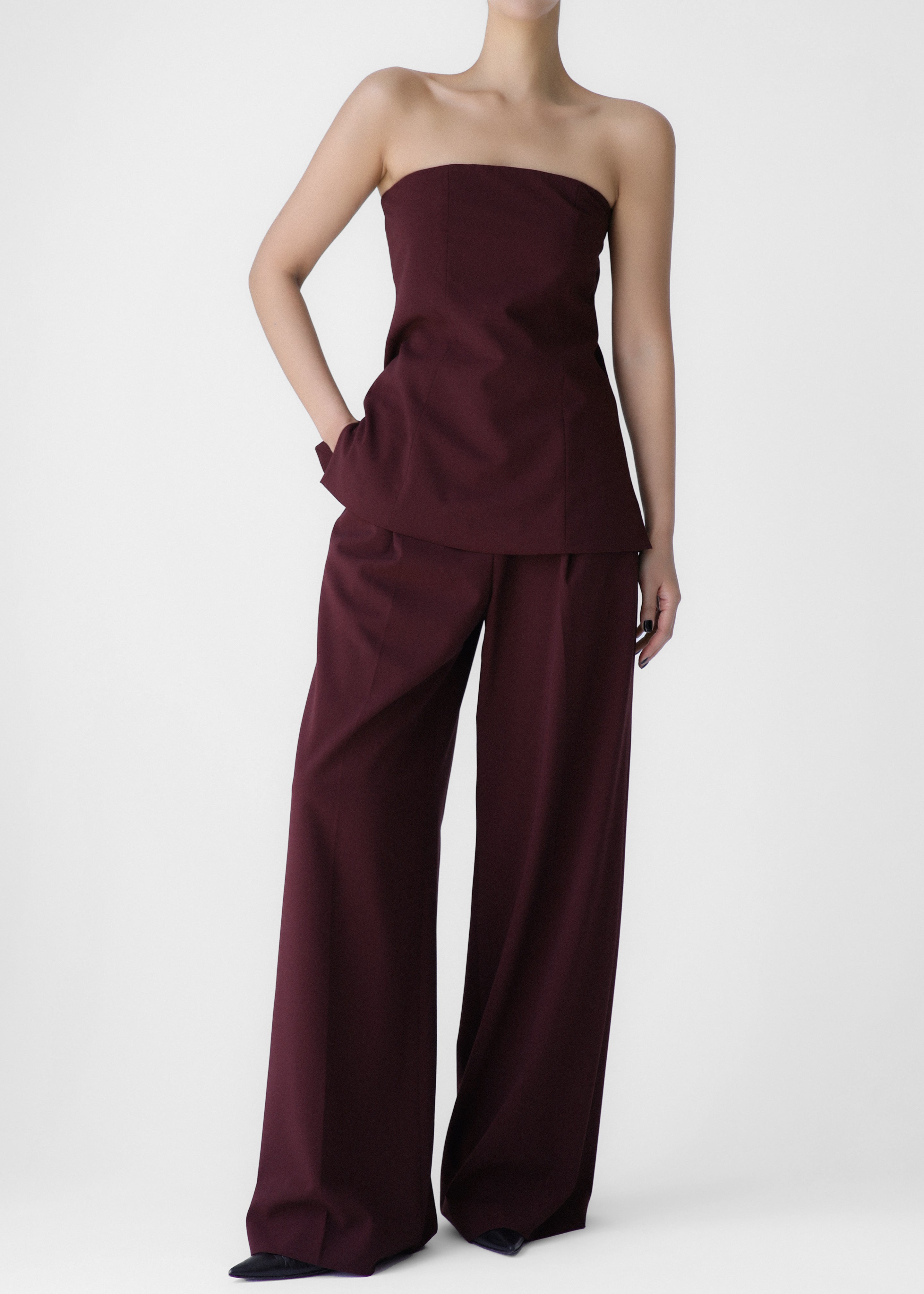 Abbie Trousers - Burgundy - 8