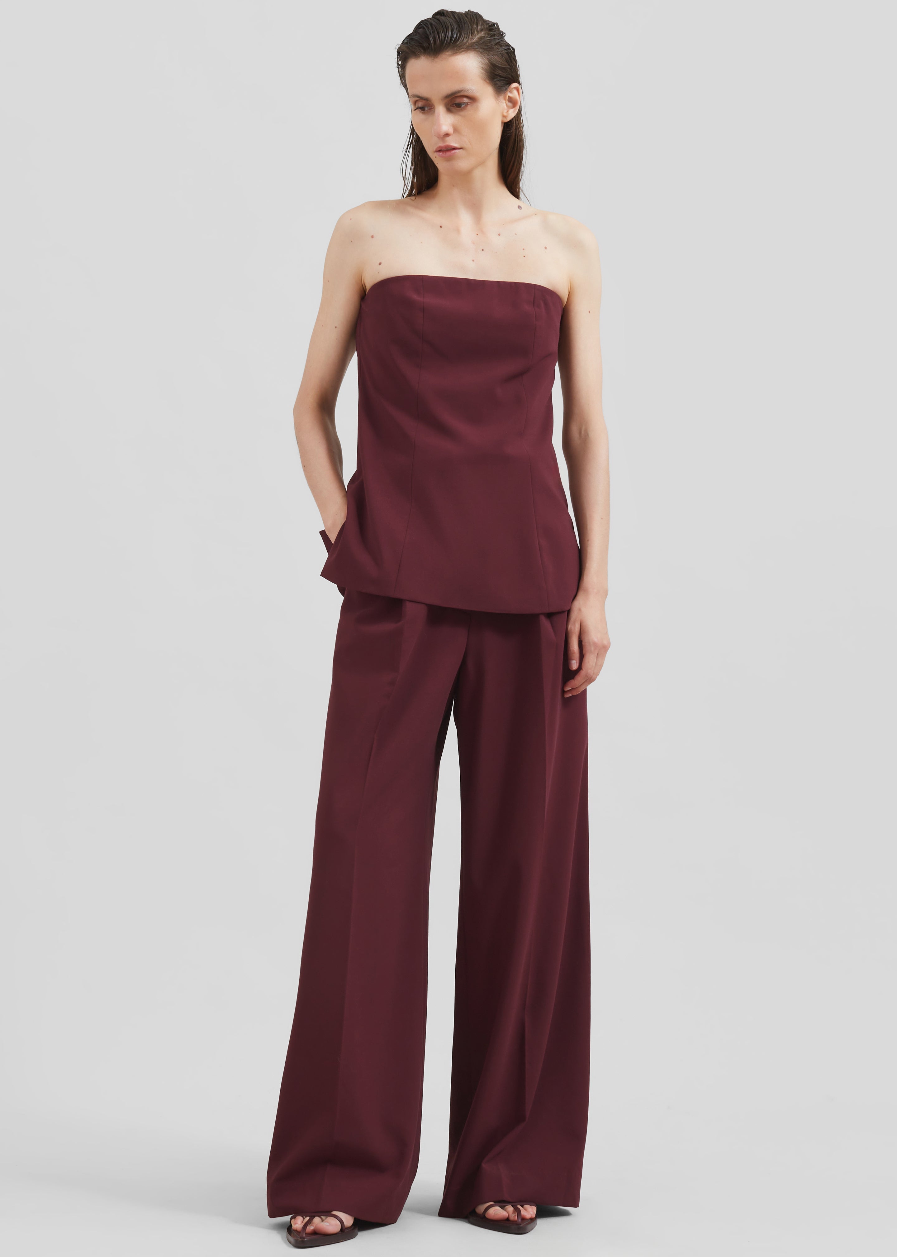 Abbie Trousers - Burgundy - 5