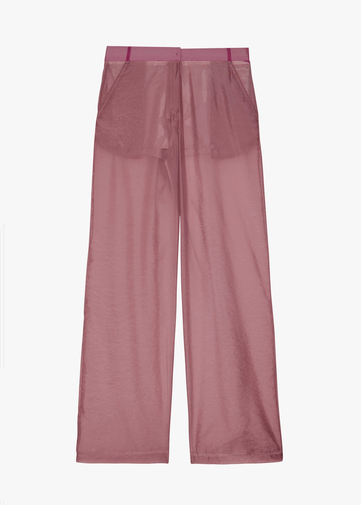 Abra Sheer Trousers - Burgundy - 8