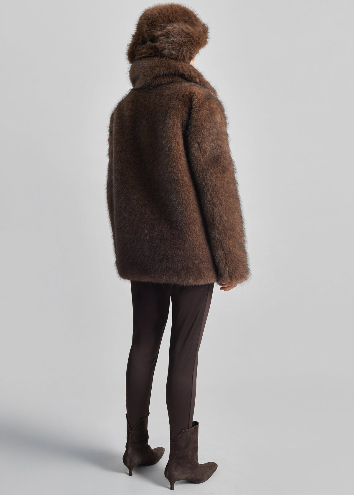 Adamello Faux Fur Short Coat - Brown - 9