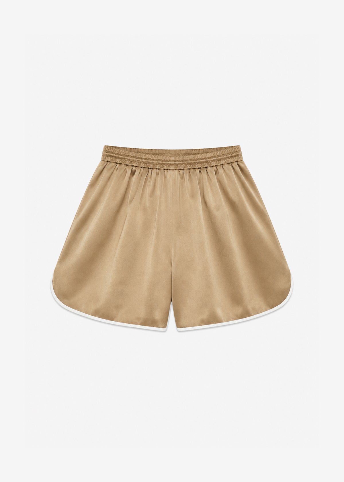 Adia Satin Boxer Shorts - Beige - 8