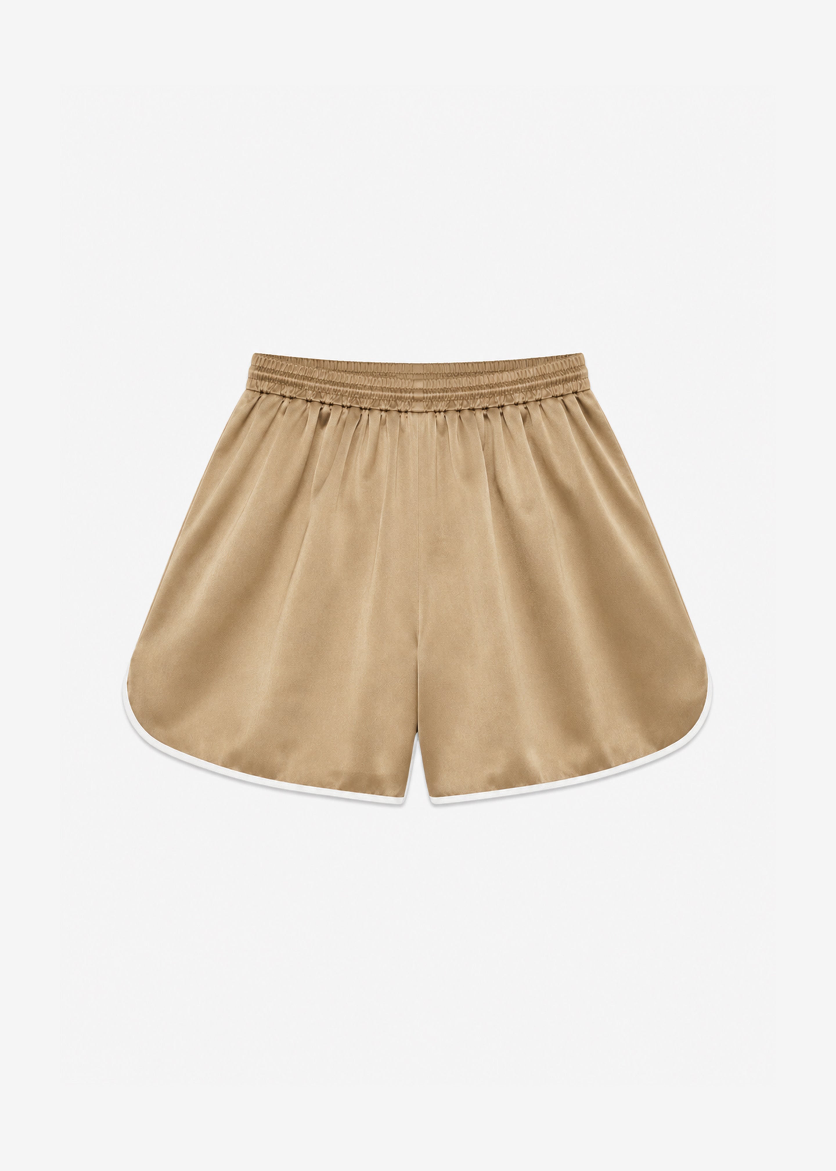 Adia Satin Boxer Shorts - Beige - 8