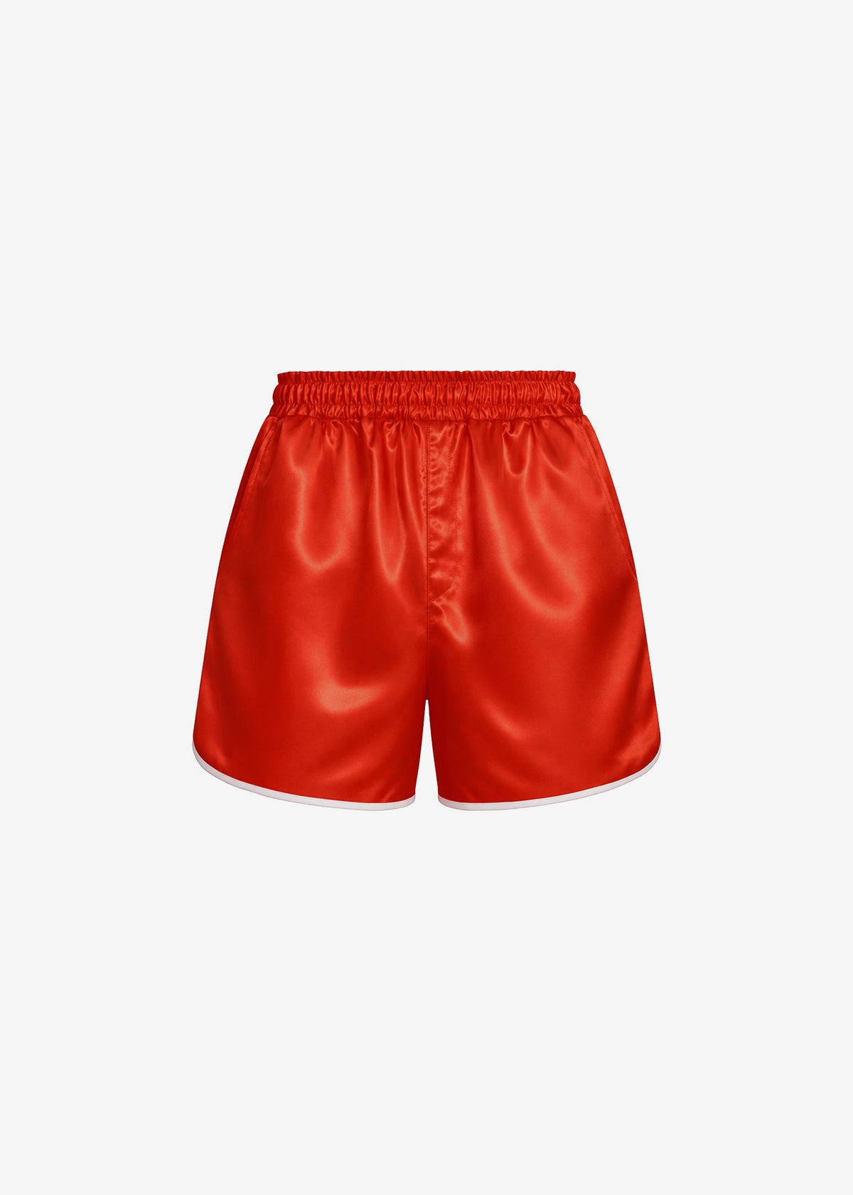 Adia Satin Boxer Shorts - Coral Red - 12