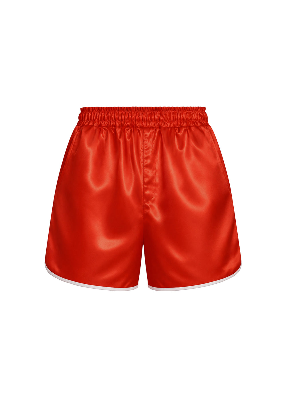 Adia Satin Boxer Shorts - Coral Red