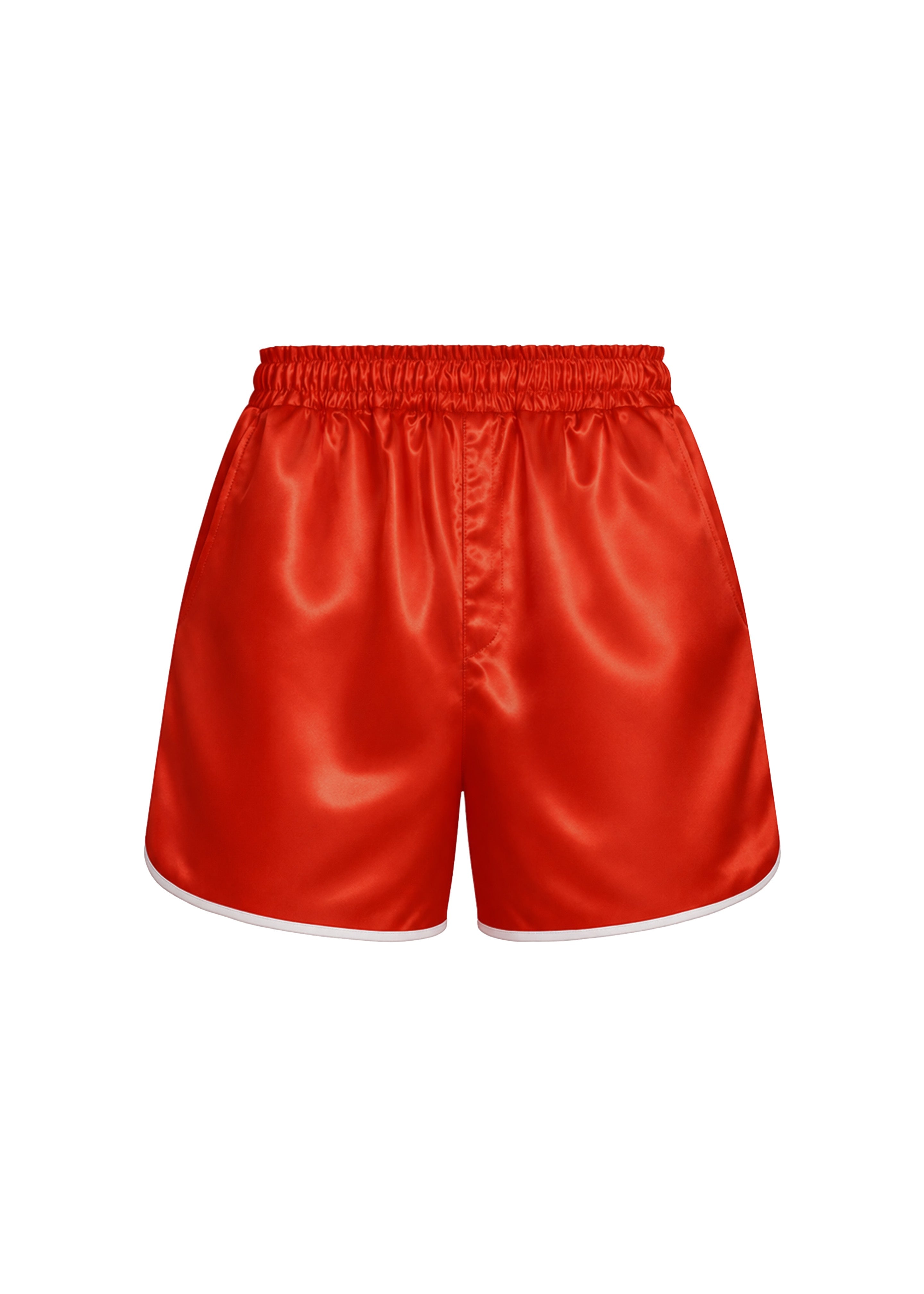 Adia Satin Boxer Shorts - Coral Red - 12