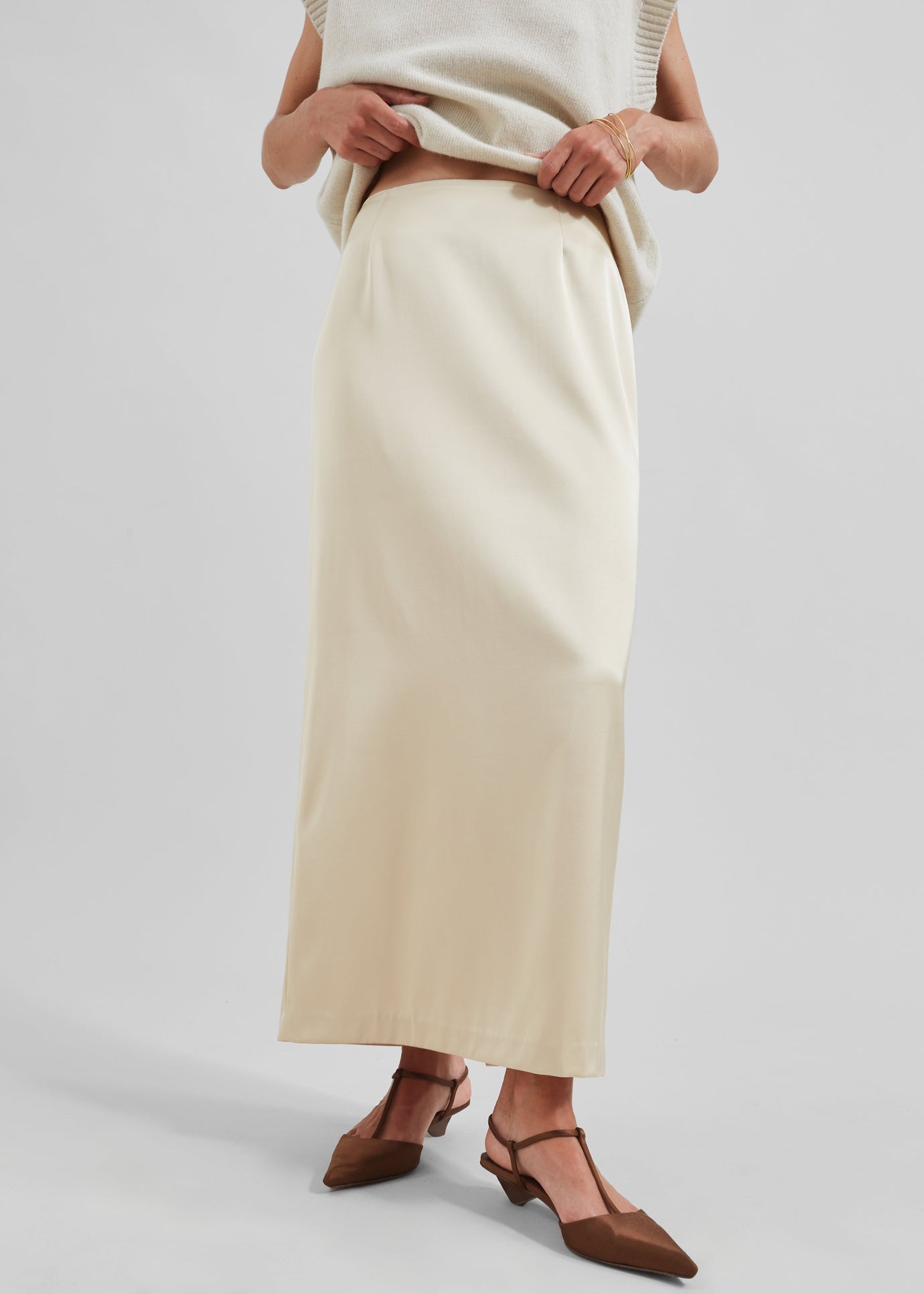 Adriana Midi Skirt - Beige - 1