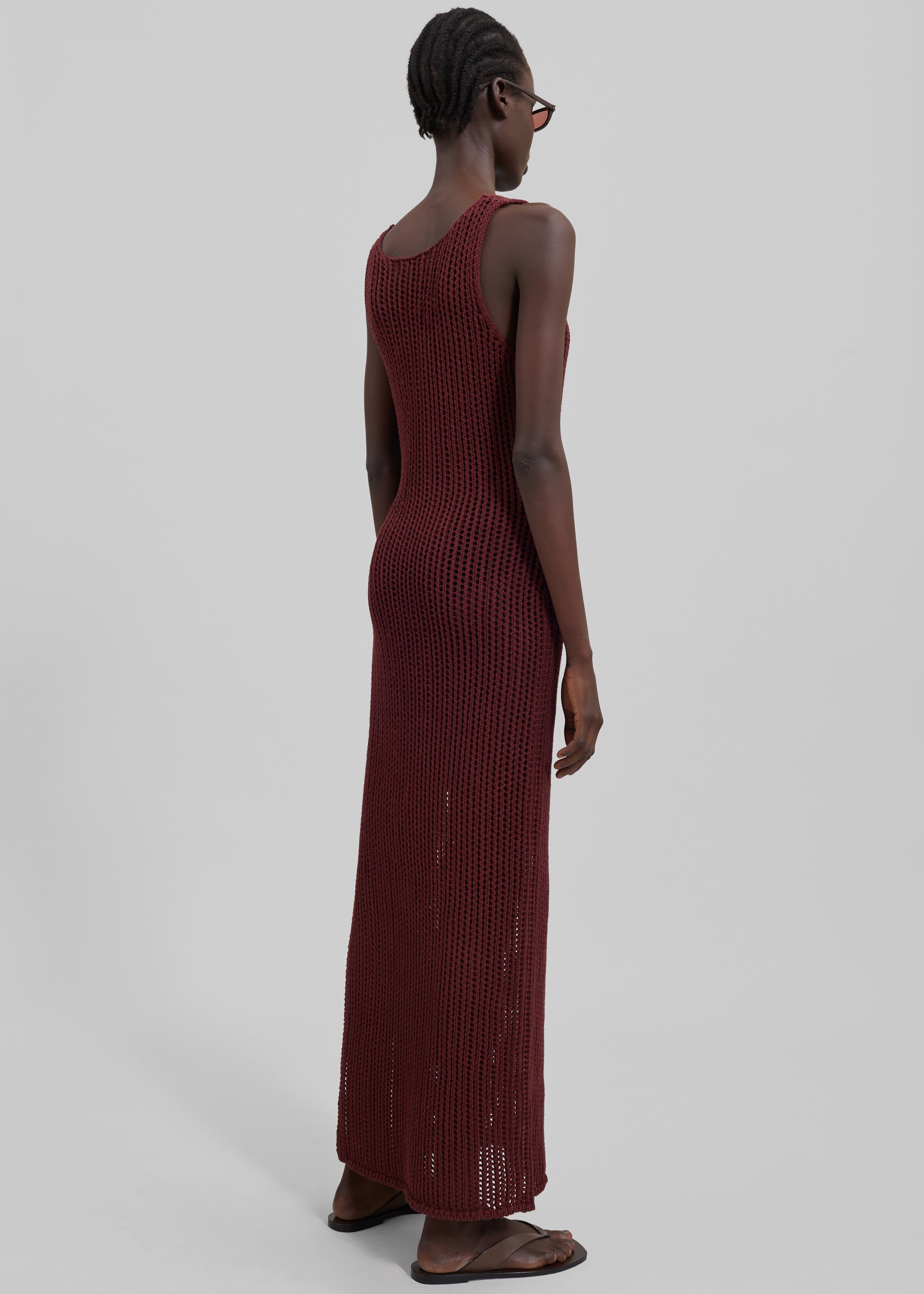 Adrienna Crochet Maxi Dress - Burgundy - 8