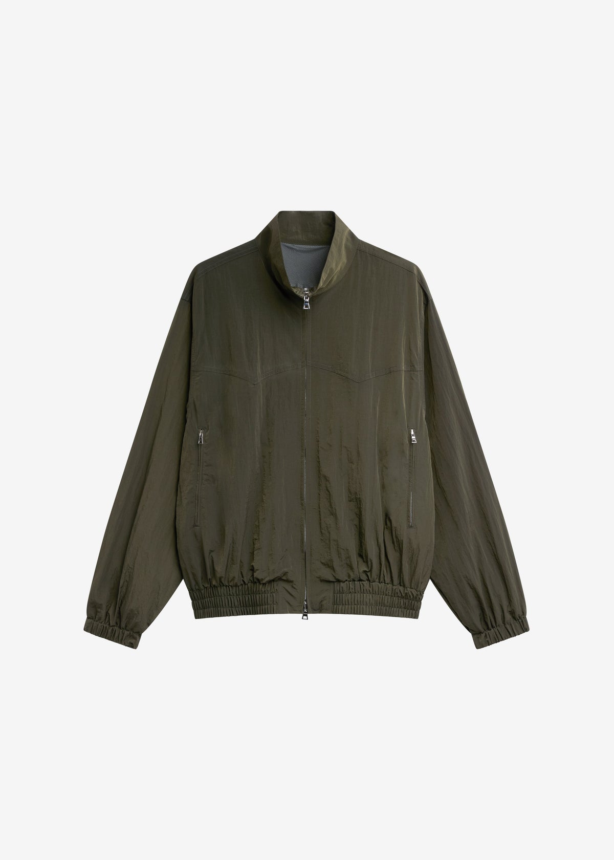 Adry Crinkled Bomber Jacket - Dark Olive