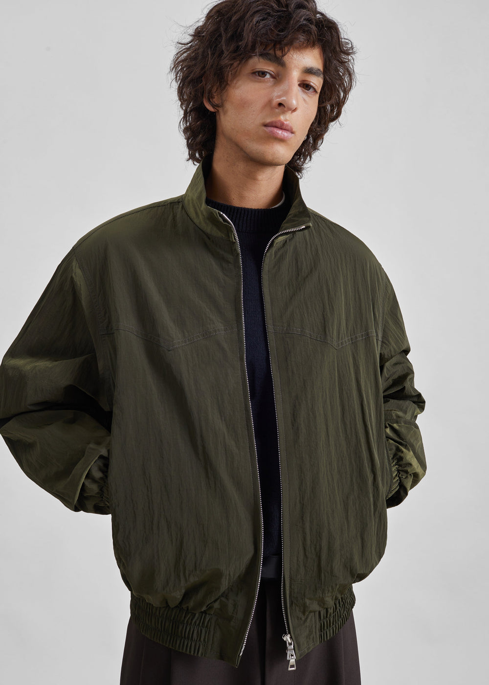 Bomber Adry froissé - Olive foncé