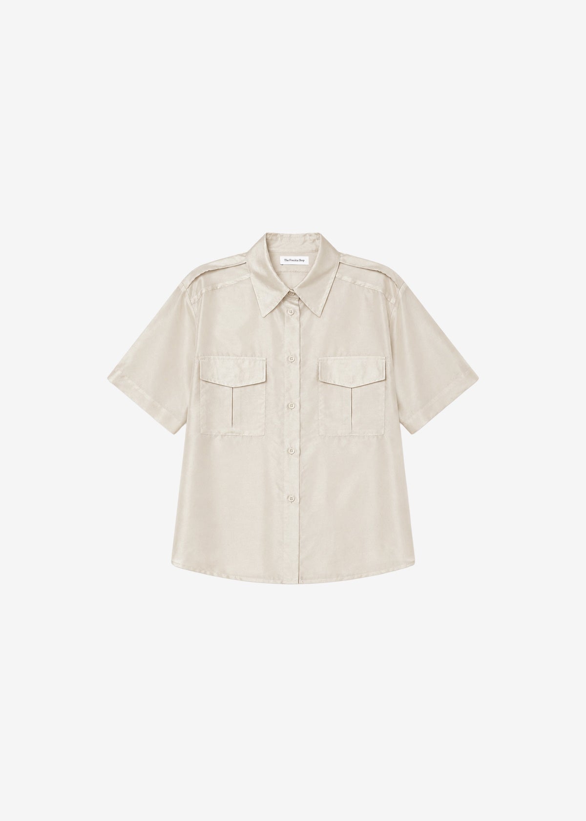 Aduna Satin Utility Shirt - Light Beige - 9