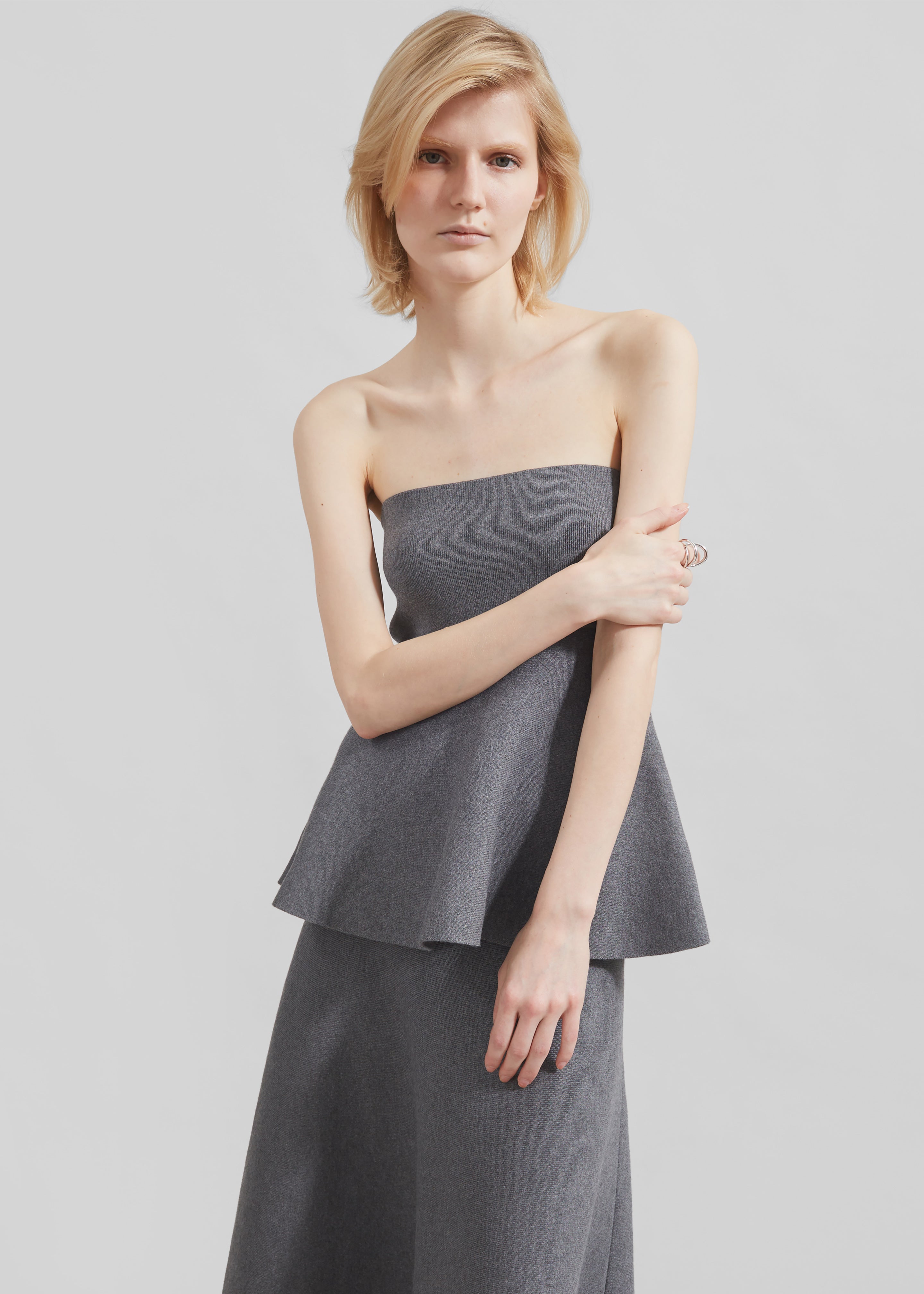 Agathe Knit Bustier - Dark Grey - 4