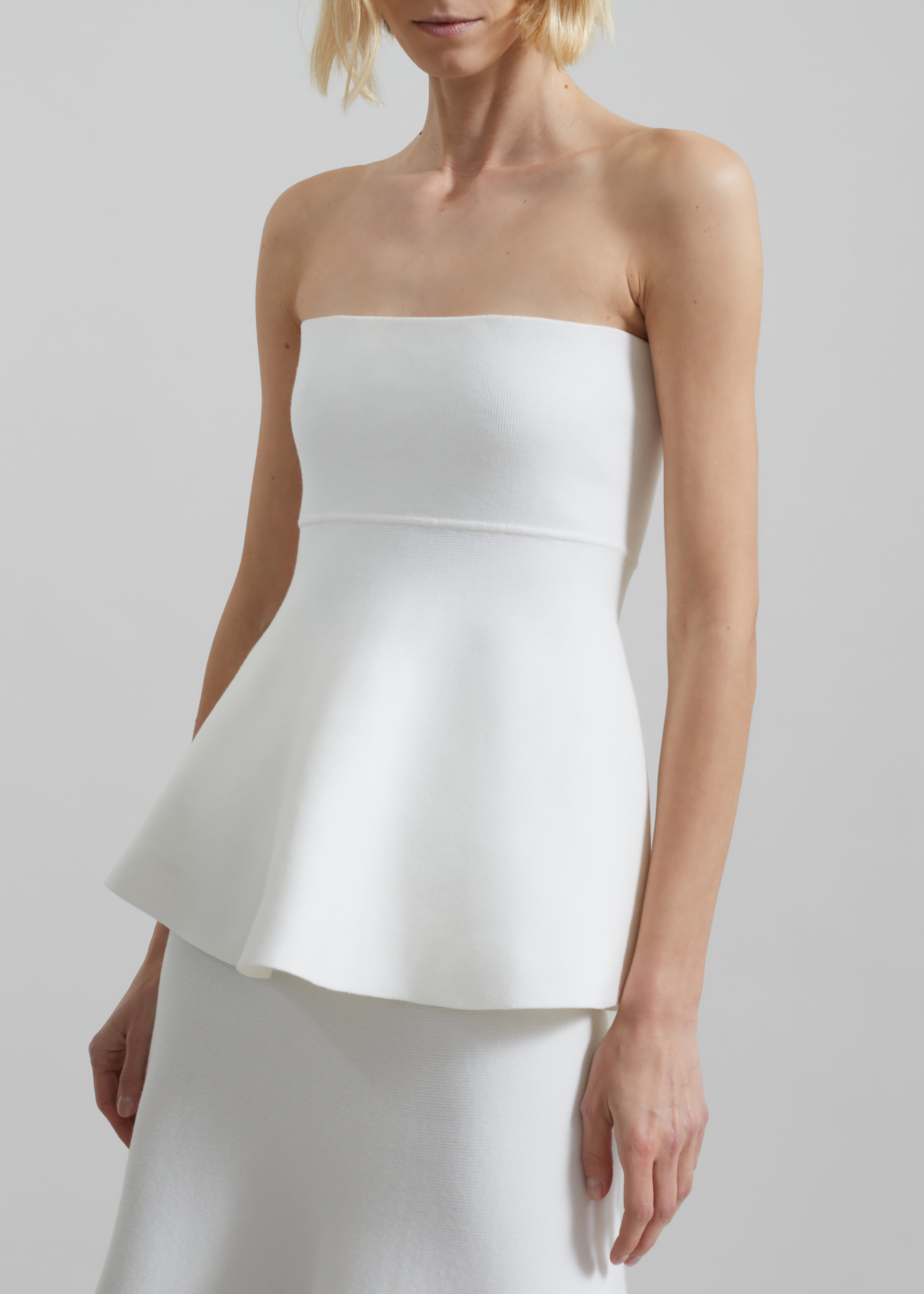 Agathe Knit Bustier - Off White - 3