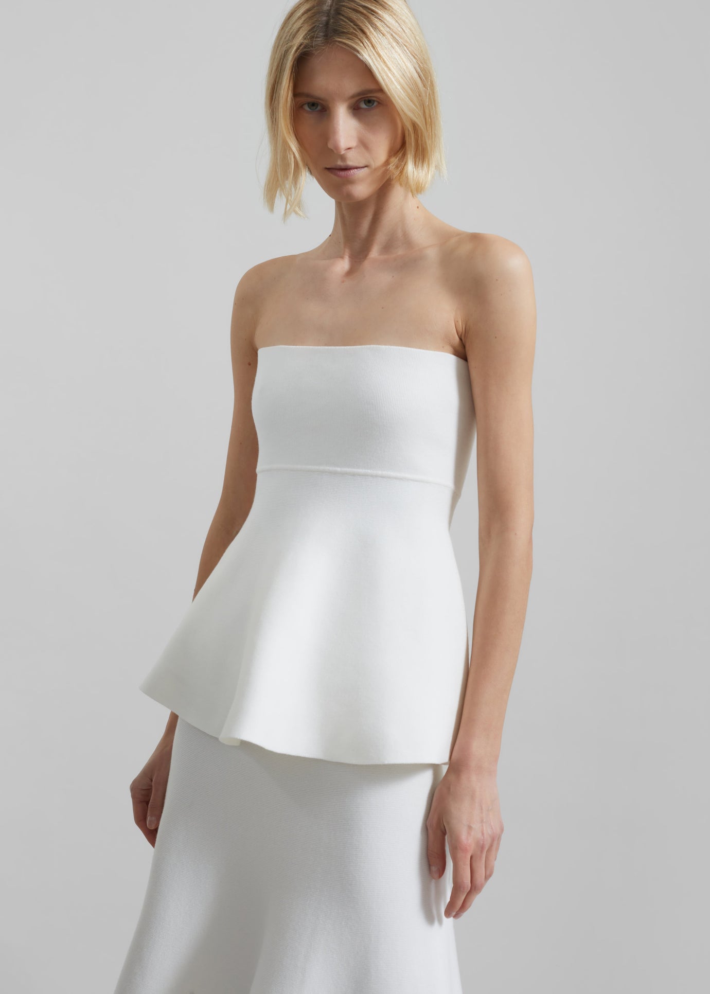 Agathe Knit Bustier - Off White - 1