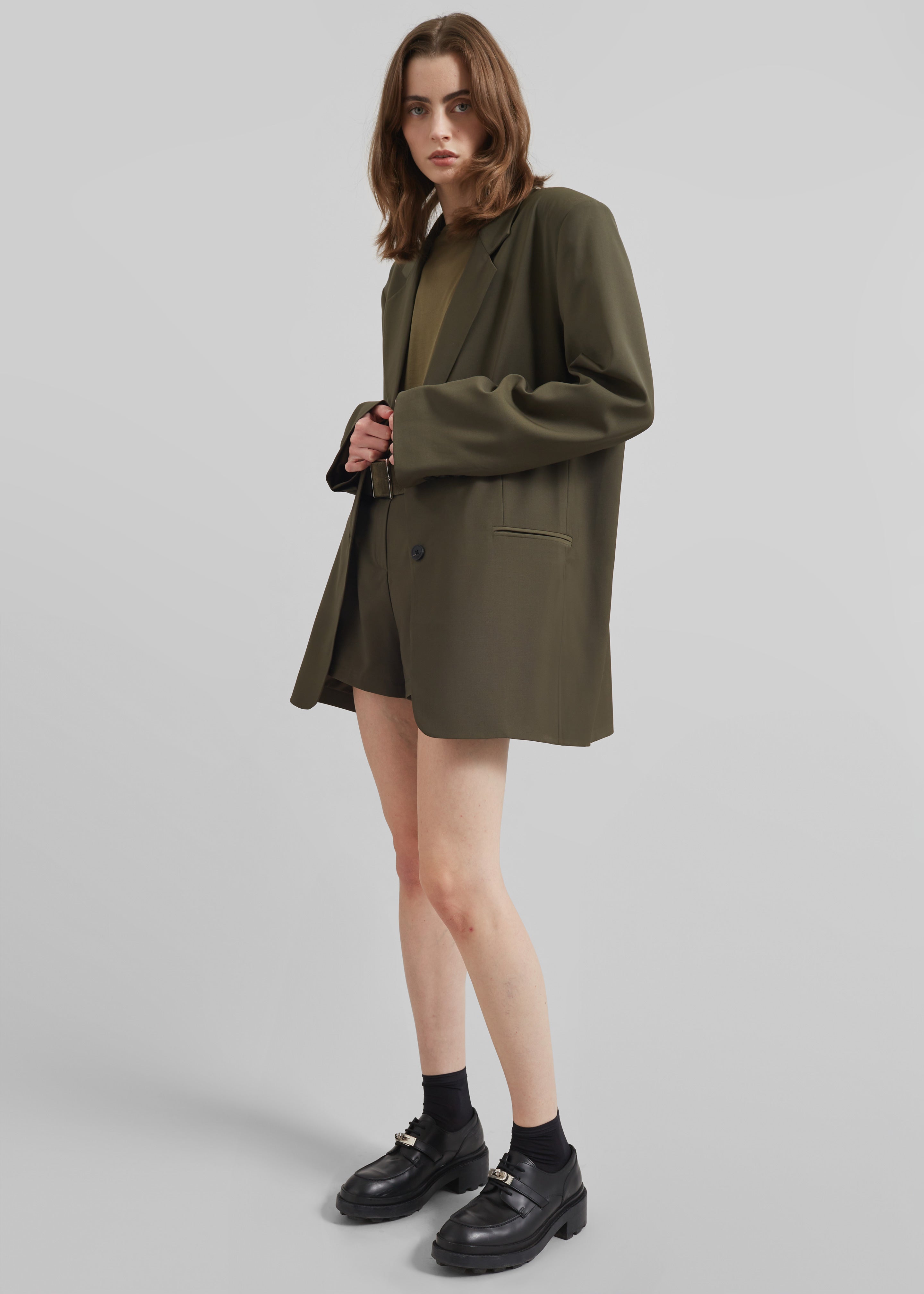 Aiden Wool Blend Blazer - Khaki - 2