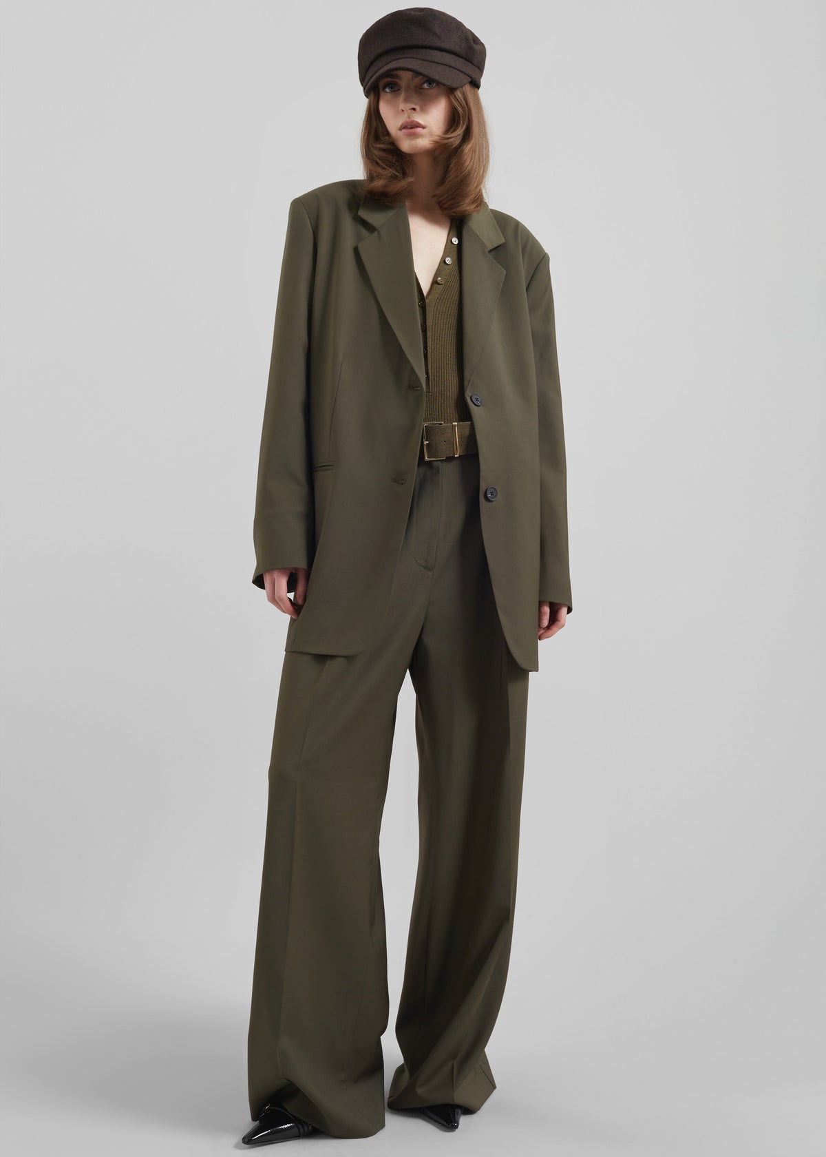 Aiden Wool Blend Blazer - Khaki - 6