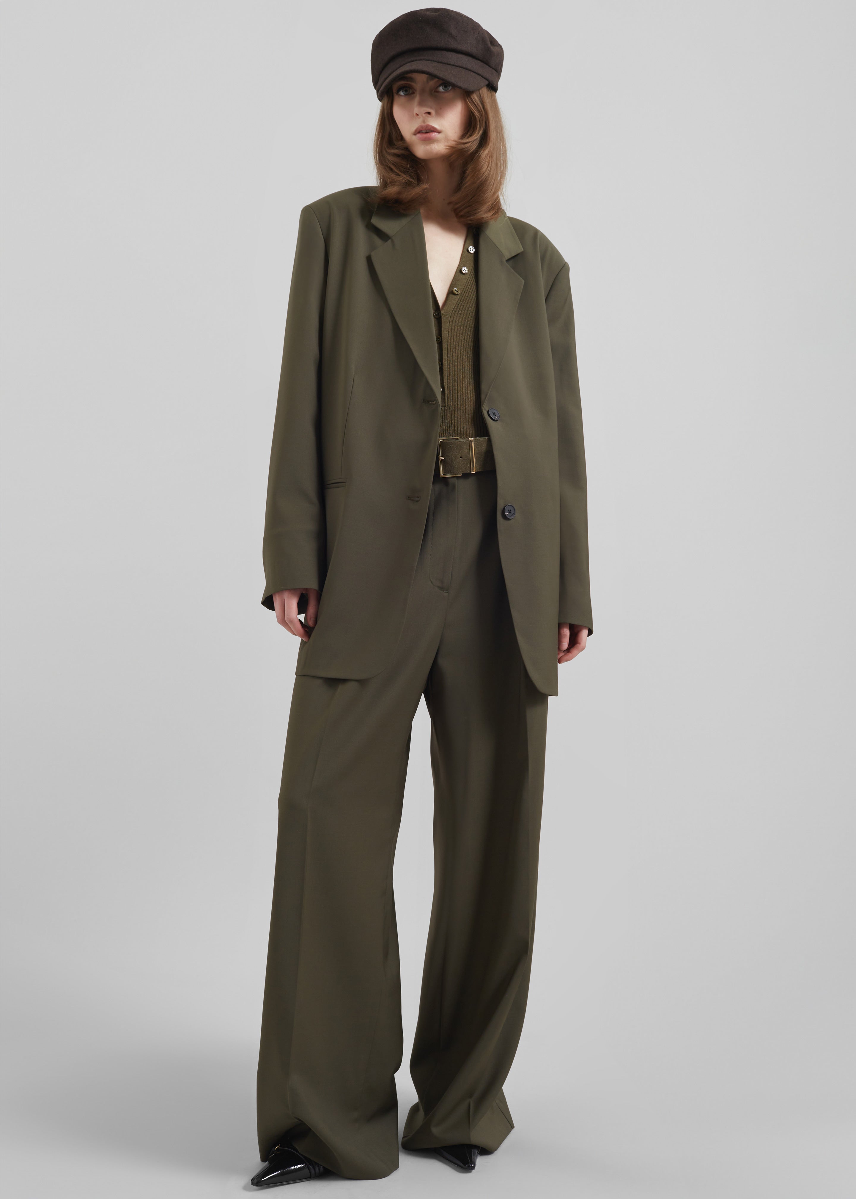 Aiden Wool Blend Blazer - Khaki - 6