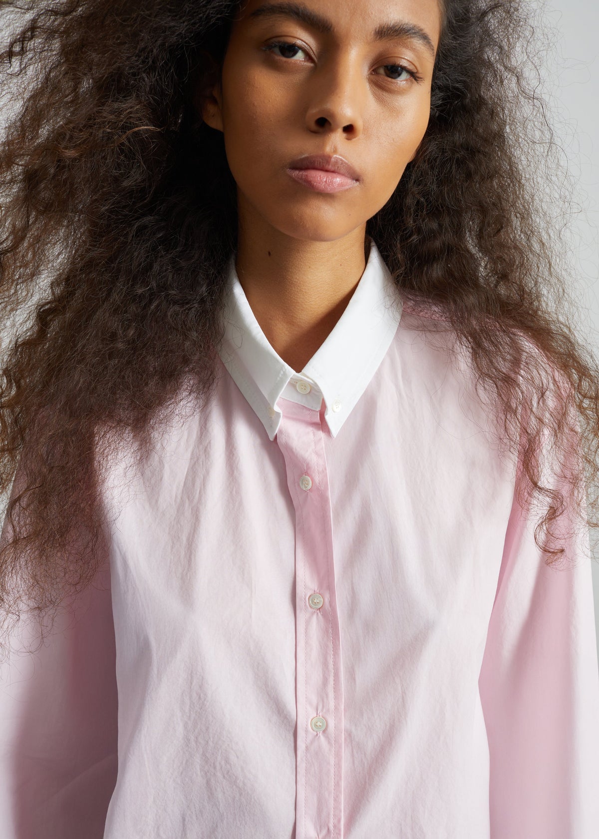 Aix Cropped Boxy Shirt - Pink - 1