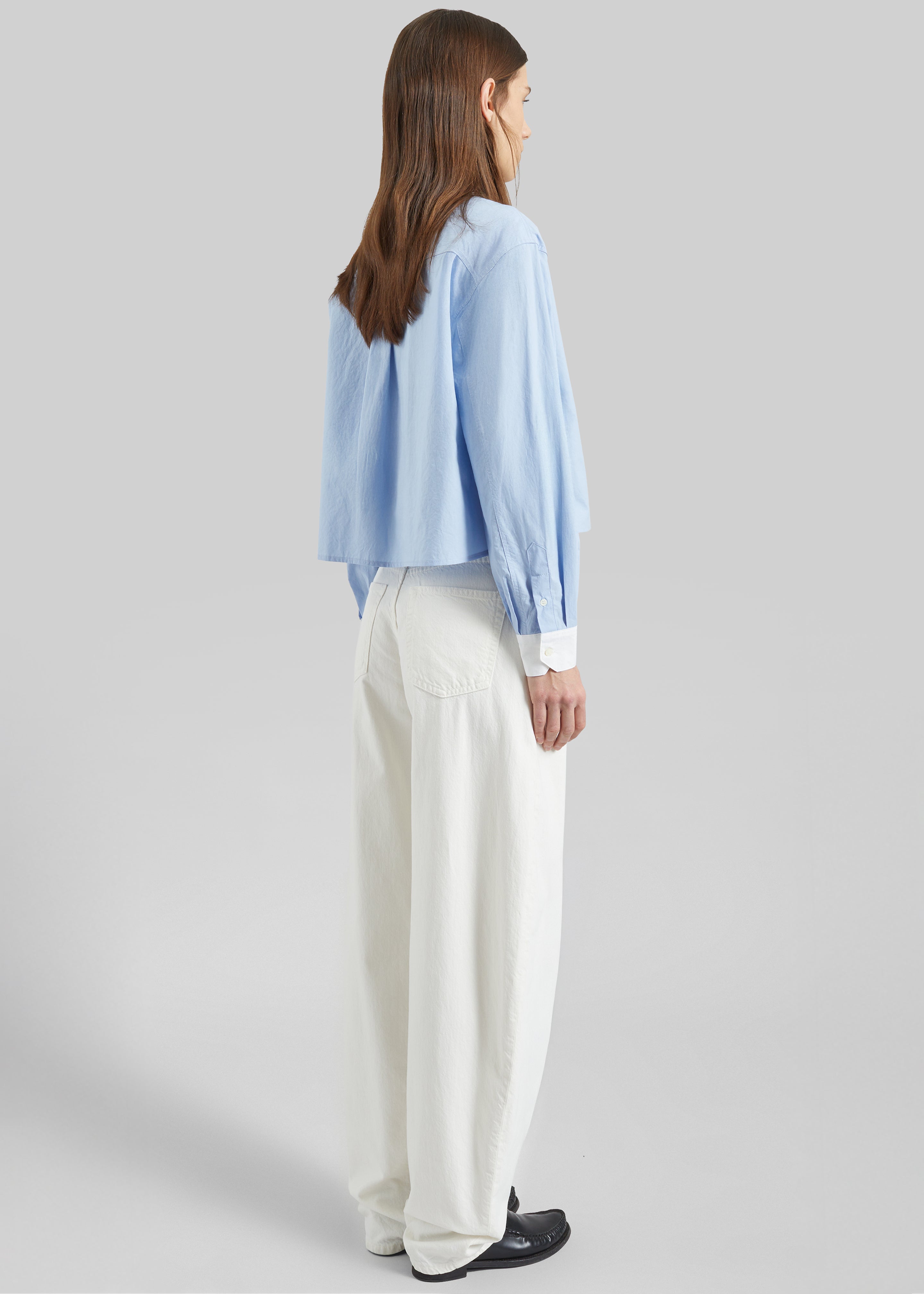 Aix Cropped Boxy Shirt - Sky Blue - 8