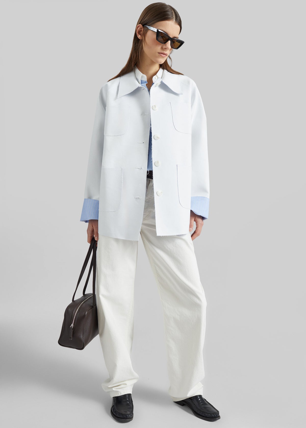 Aix Cropped Boxy Shirt - Sky Blue - 7
