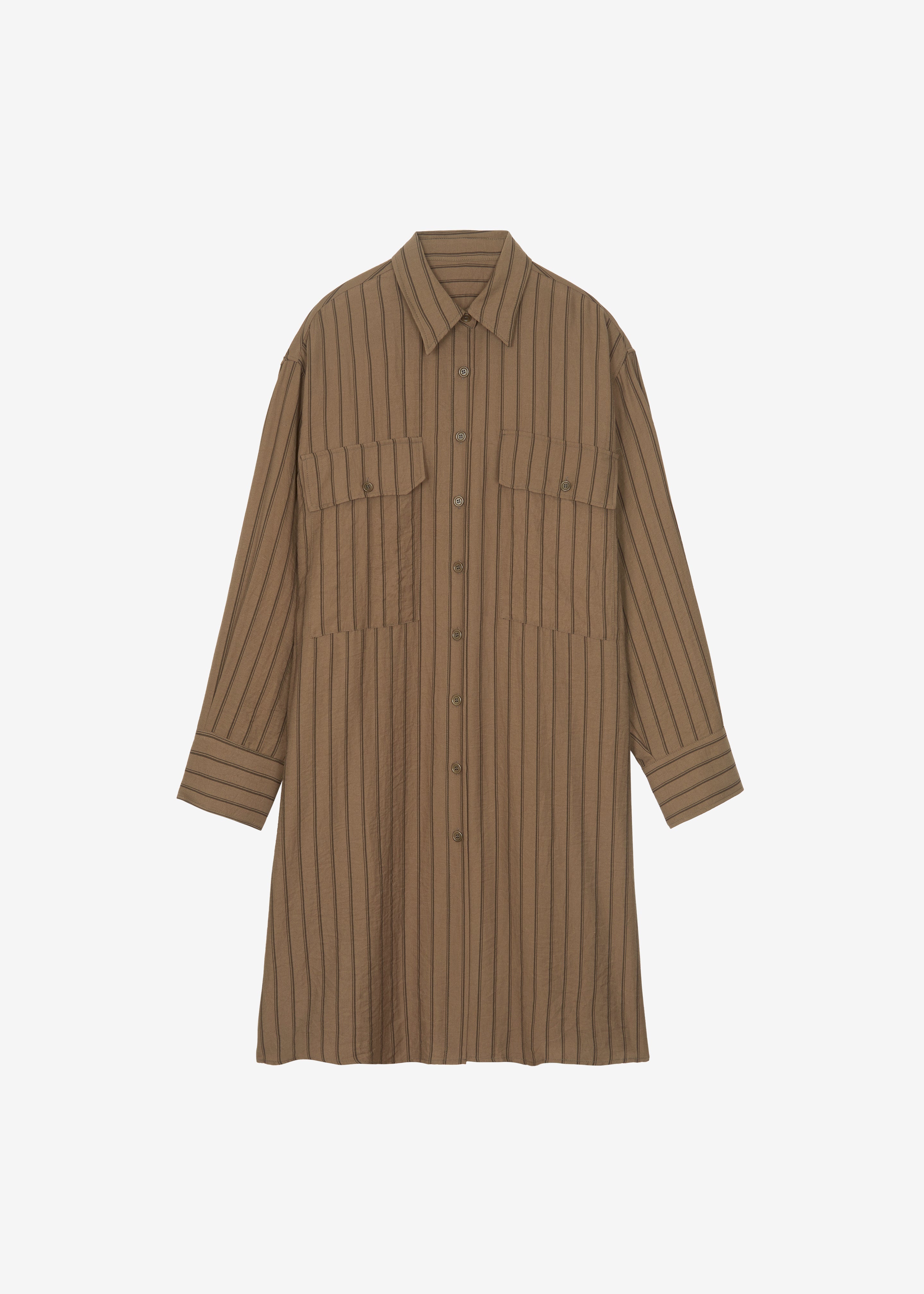 Albegna Shirt Dress - Brown Stripe - 8