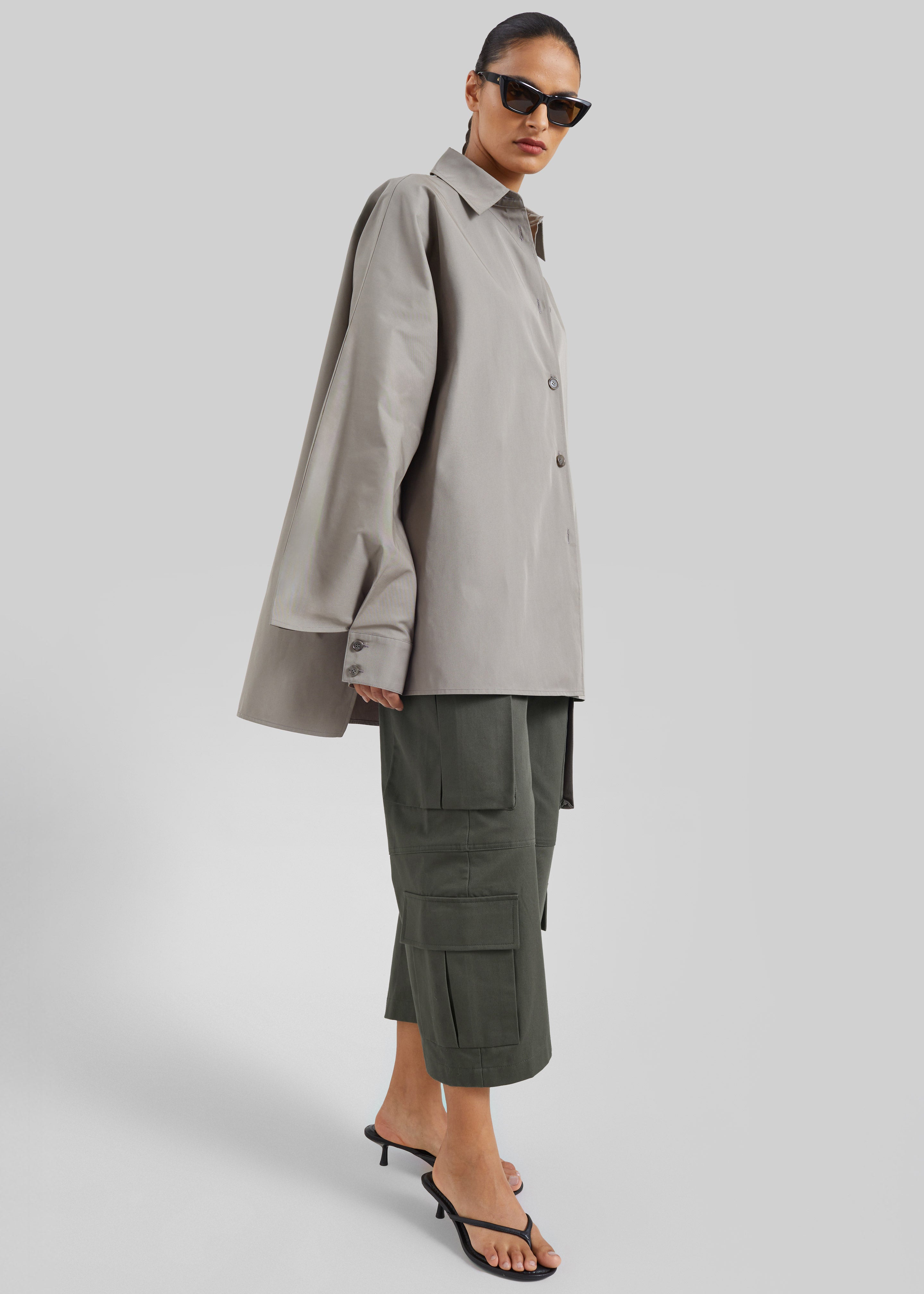 Alda Oversized Long Shirt - Taupe