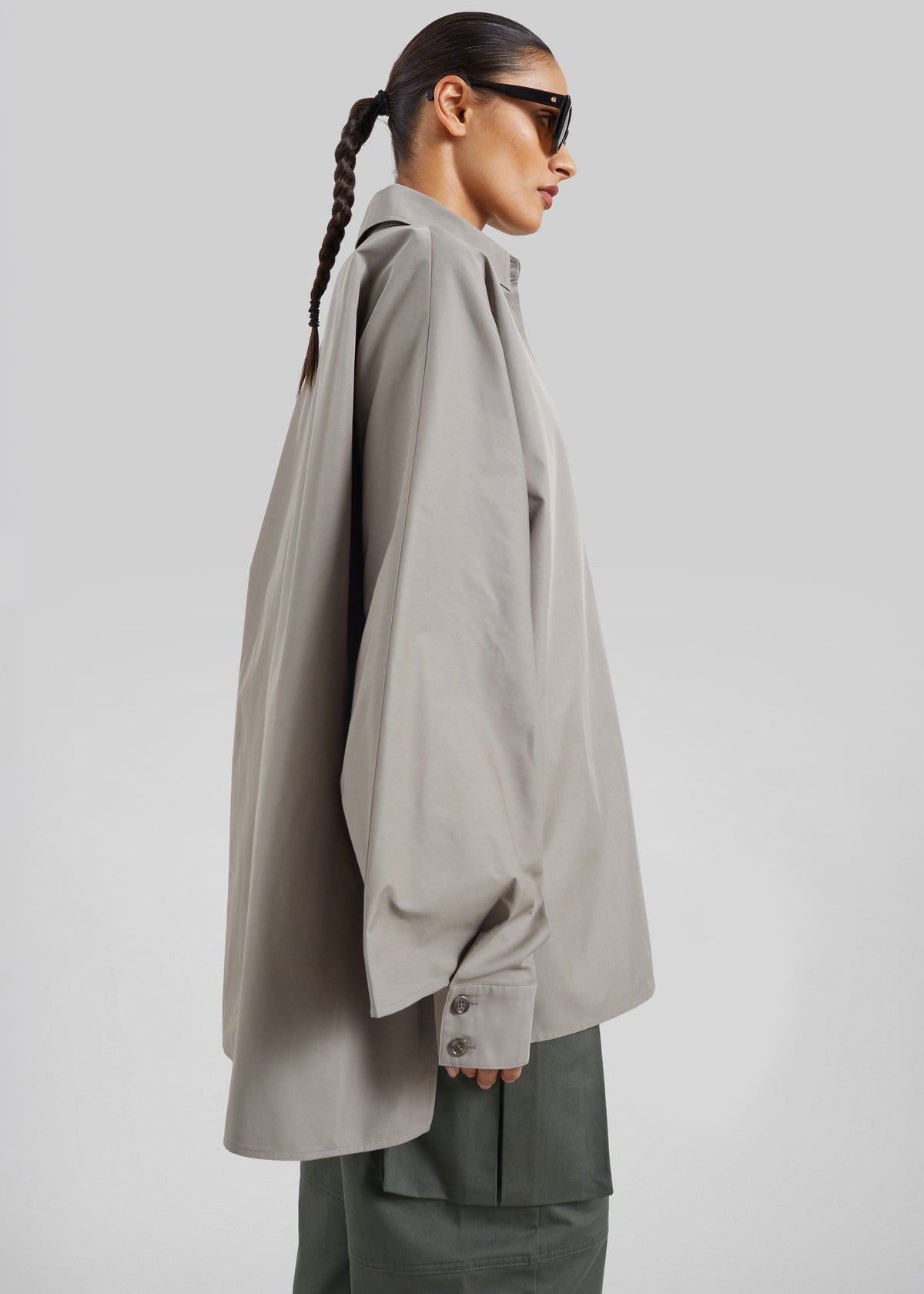 Alda Oversized Long Shirt - Taupe