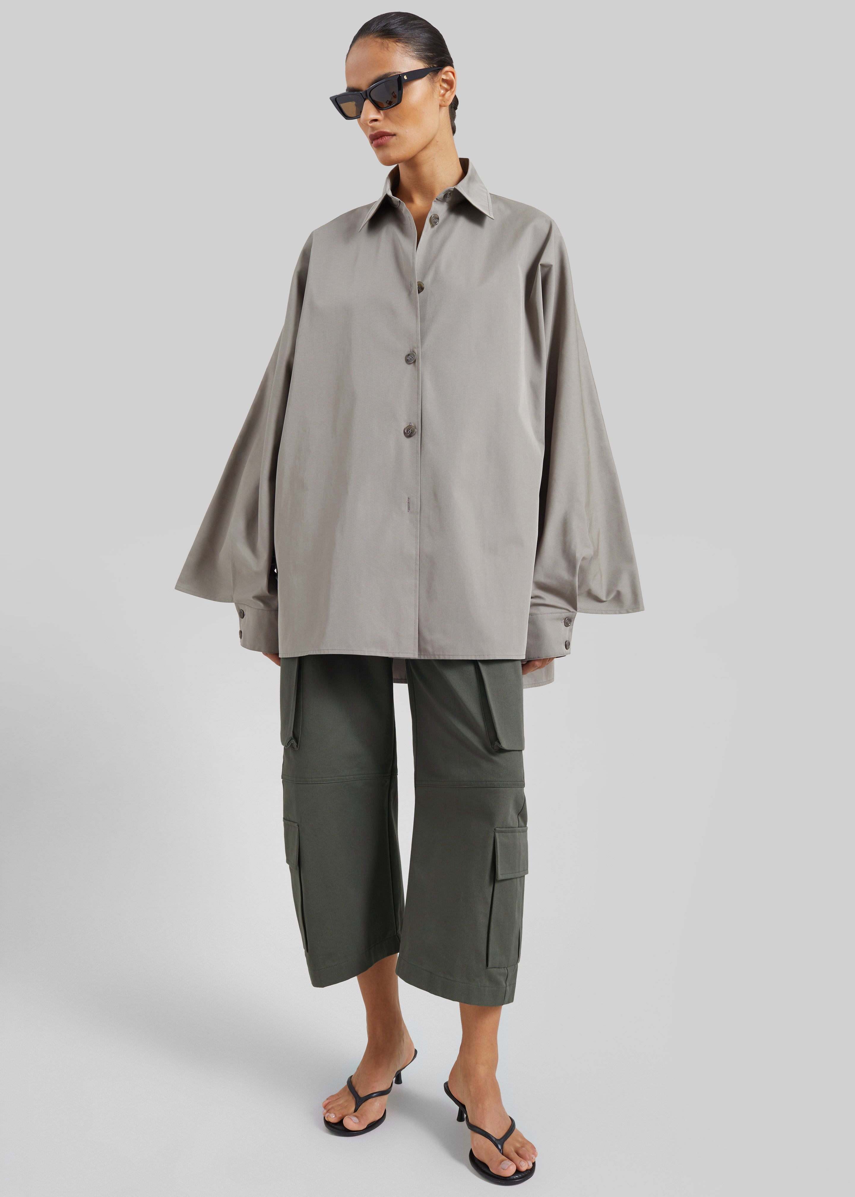 Alda Oversized Long Shirt - Taupe