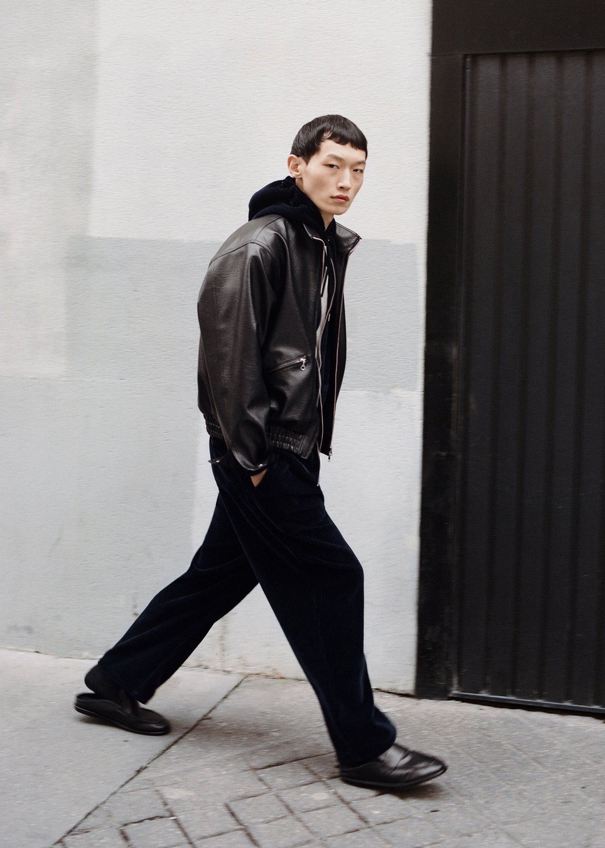 Bomber Alderton in pelle sintetica - Nero