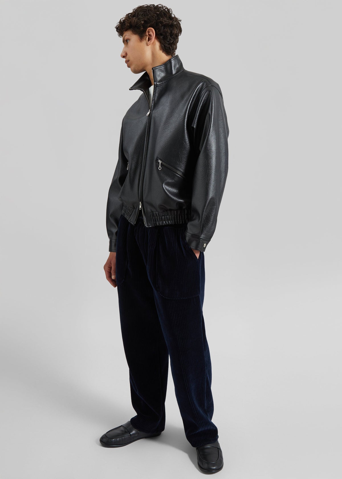 Bomber Alderton in pelle sintetica - Nero