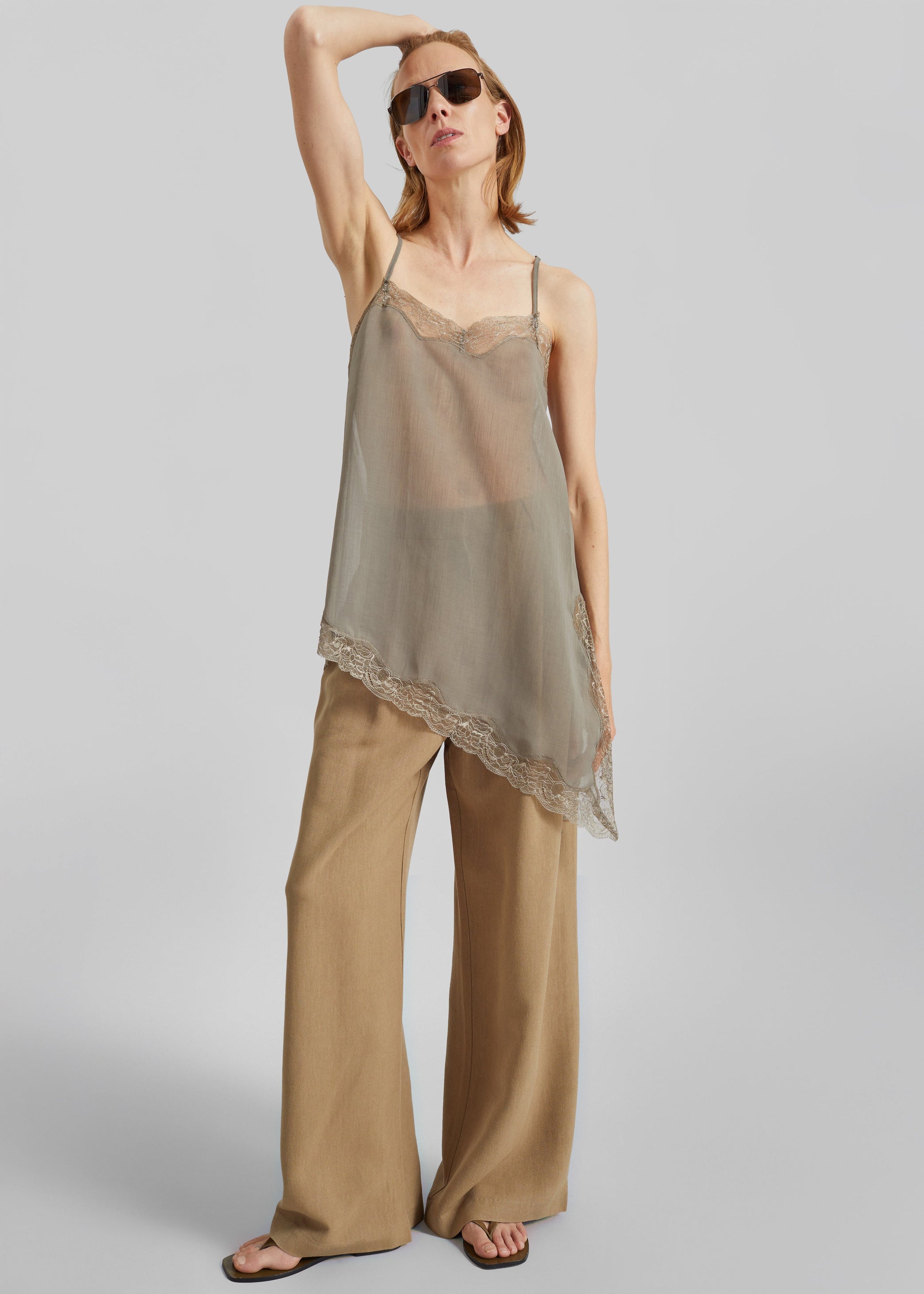 Shop the look image for Alessia Sheer Lace Top - Taupe