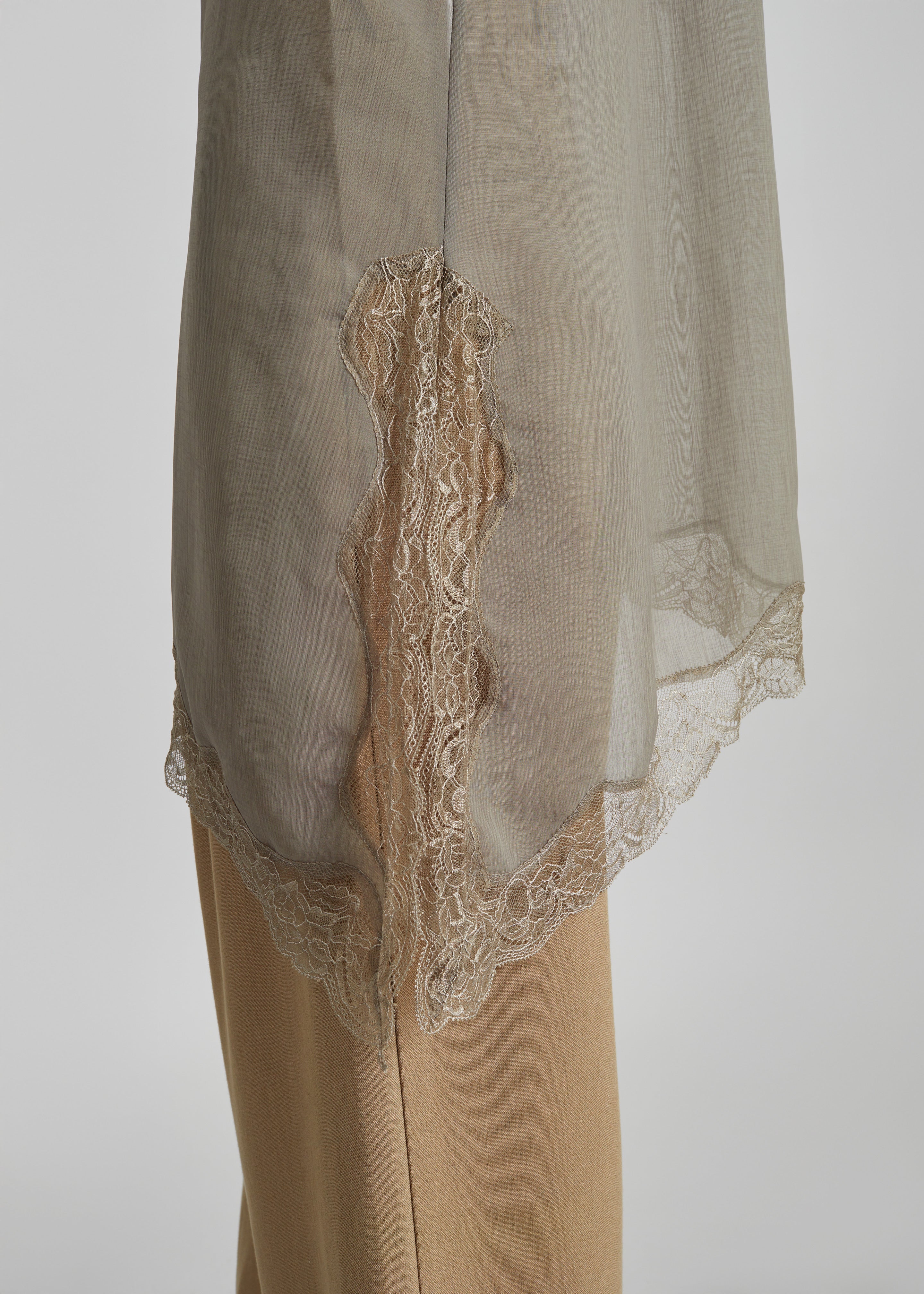 Alessia Sheer Lace Top - Taupe - 5