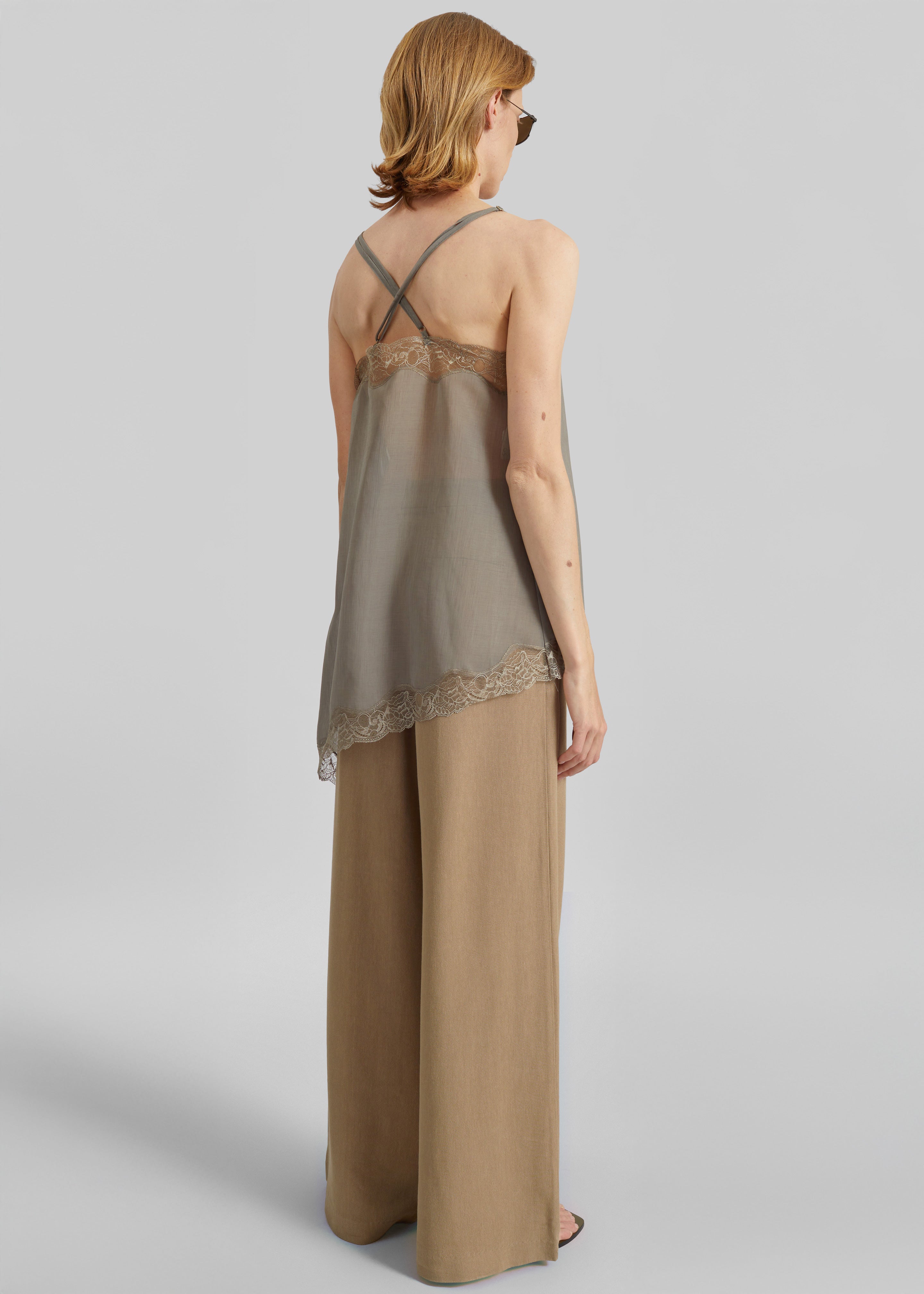 Alessia Sheer Lace Top - Taupe - 6
