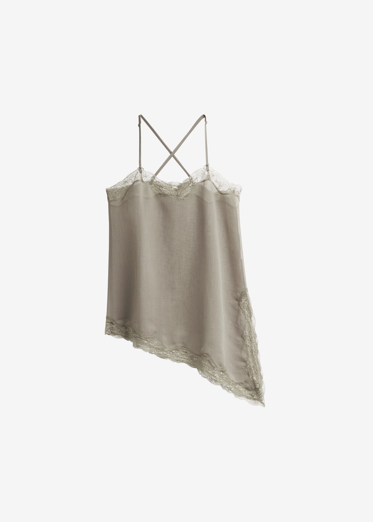 Alessia Sheer Lace Top - Taupe - 7