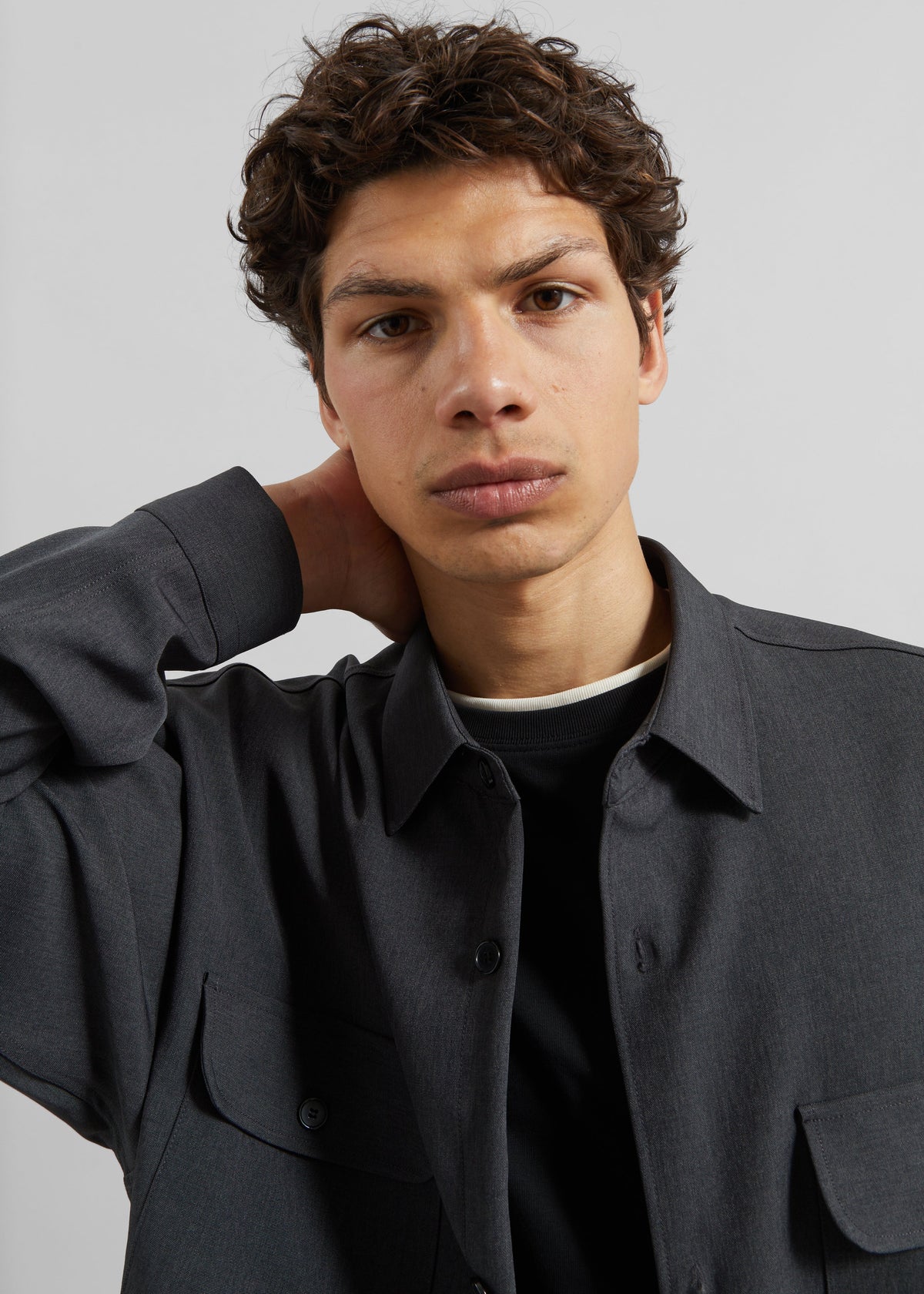 Alessio Shirt Jacket - Charcoal - 3