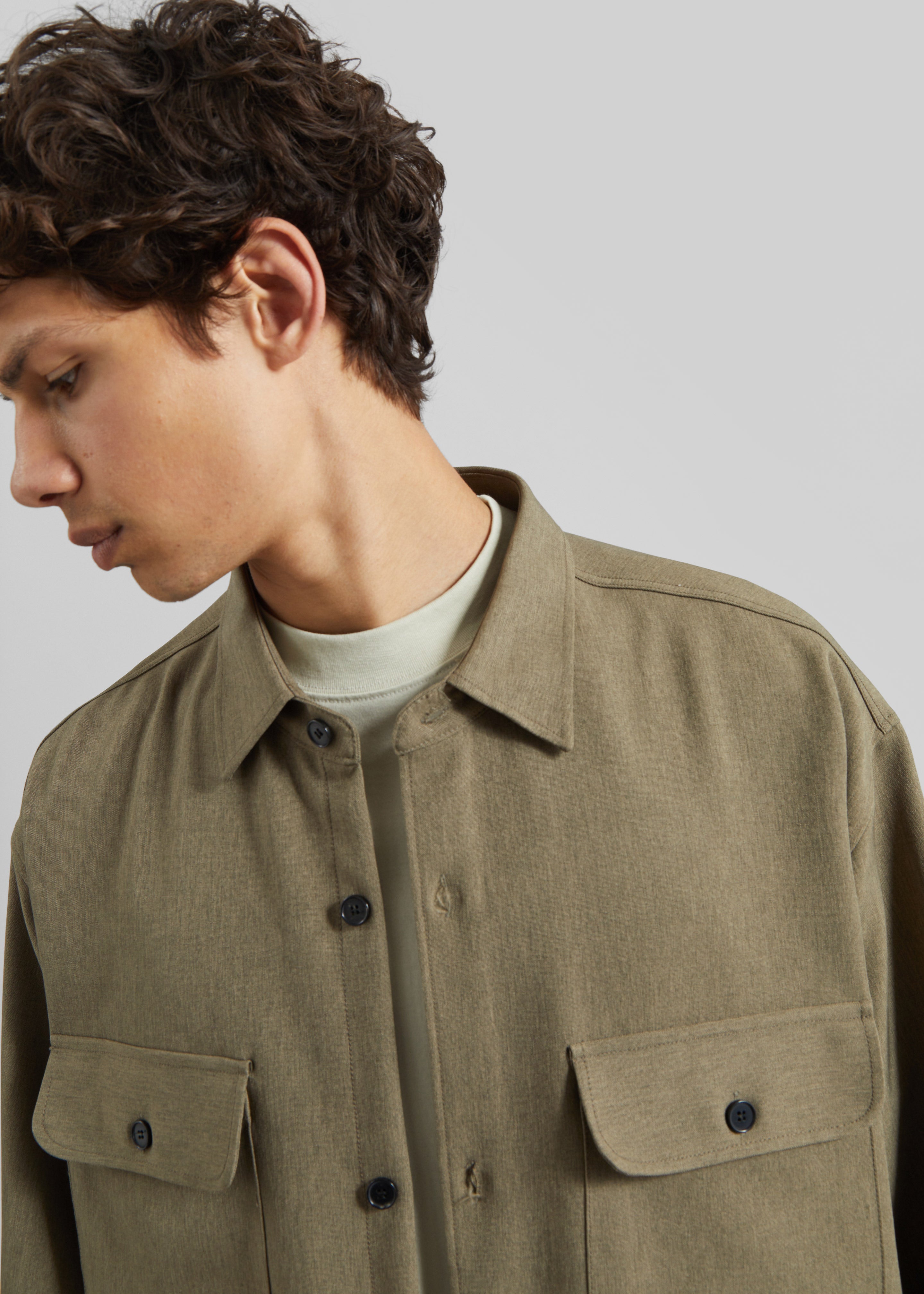 Alessio Shirt Jacket - Olive - 3
