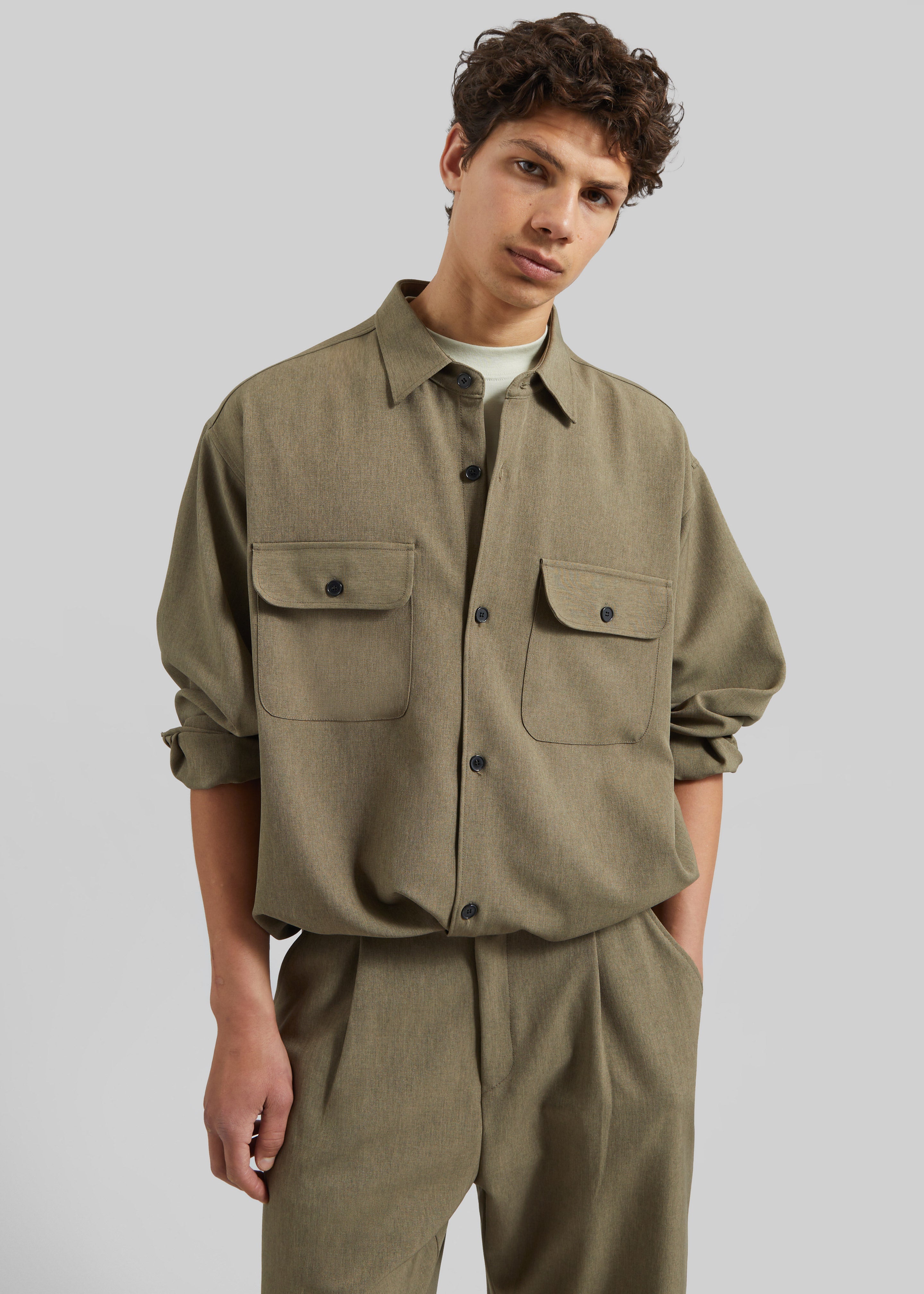 Alessio Shirt Jacket - Olive - 1