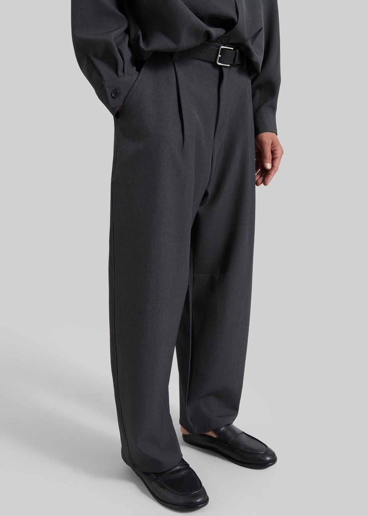Alessio Straight Trousers - Charcoal - 2